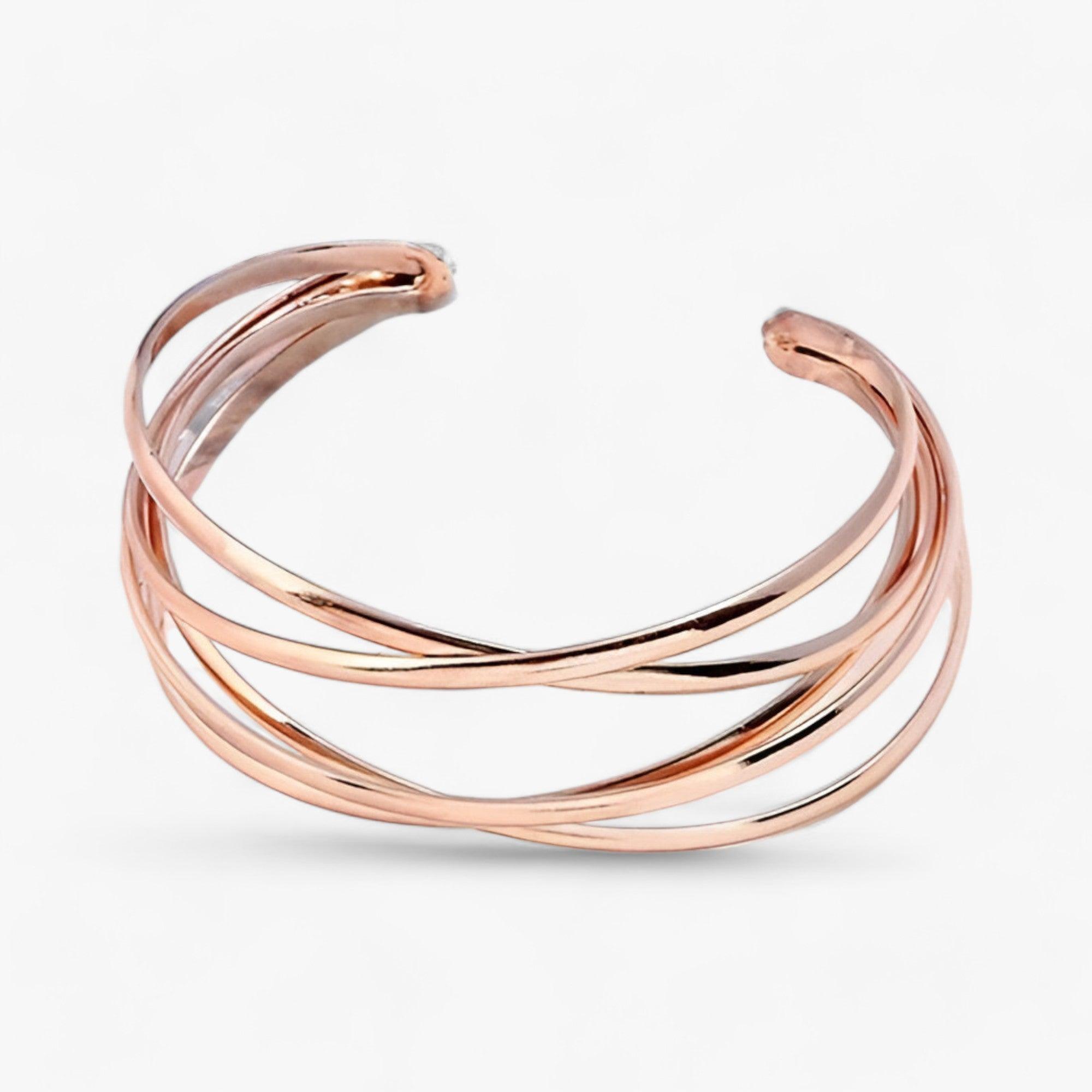 Bracciali Donna Regolabili in Argento Sterling 925 - Eleganti e Versatili - Oro rosa - ALLOY bangles Cuff Bracelet donna fashion Geometric jewelry Mainland China regolabili TRENDY Women Zinc alloy - Concept Palermo