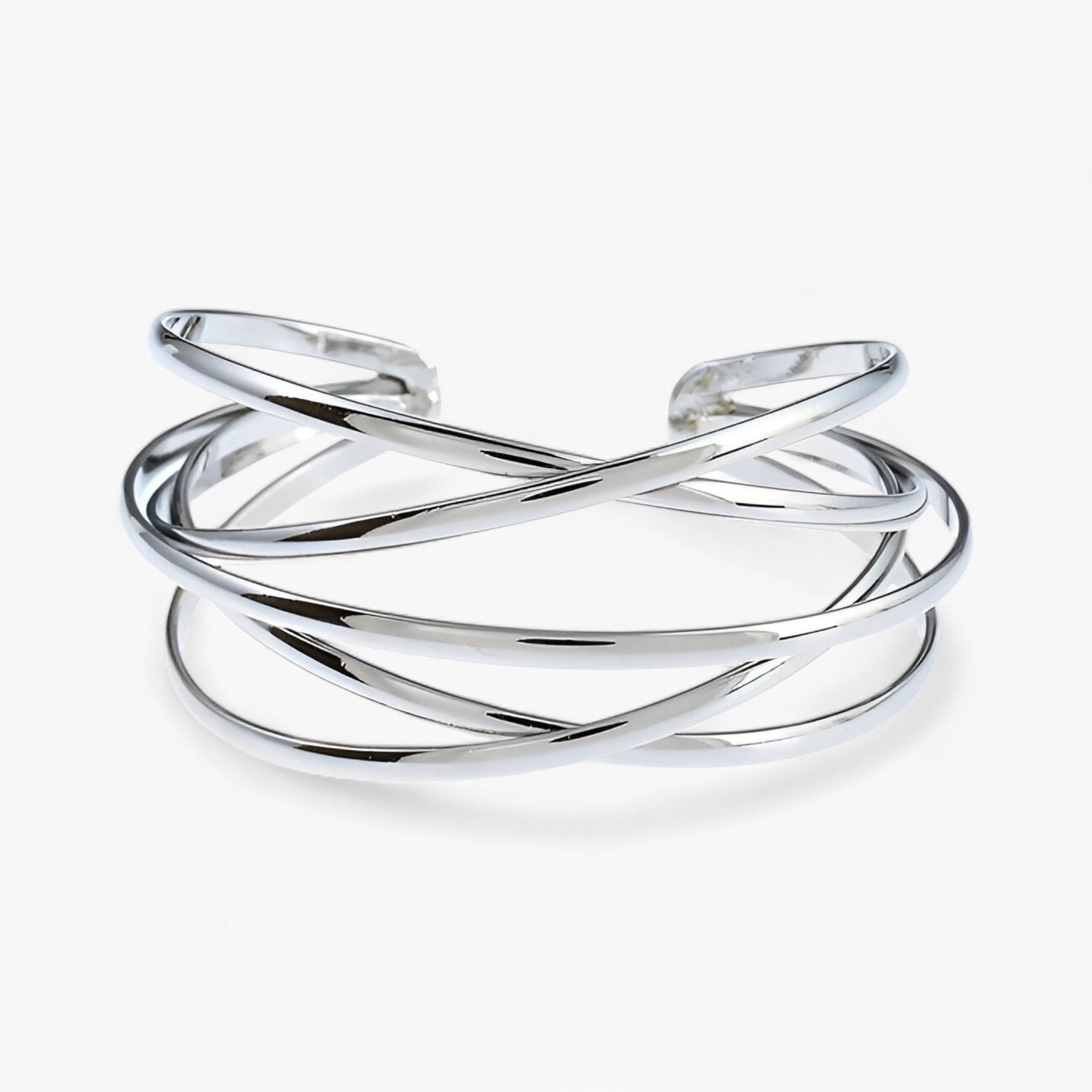 Bracciali Donna Regolabili in Argento Sterling 925 - Eleganti e Versatili - Argento - ALLOY bangles Cuff Bracelet donna fashion Geometric jewelry Mainland China regolabili TRENDY Women Zinc alloy - Concept Palermo