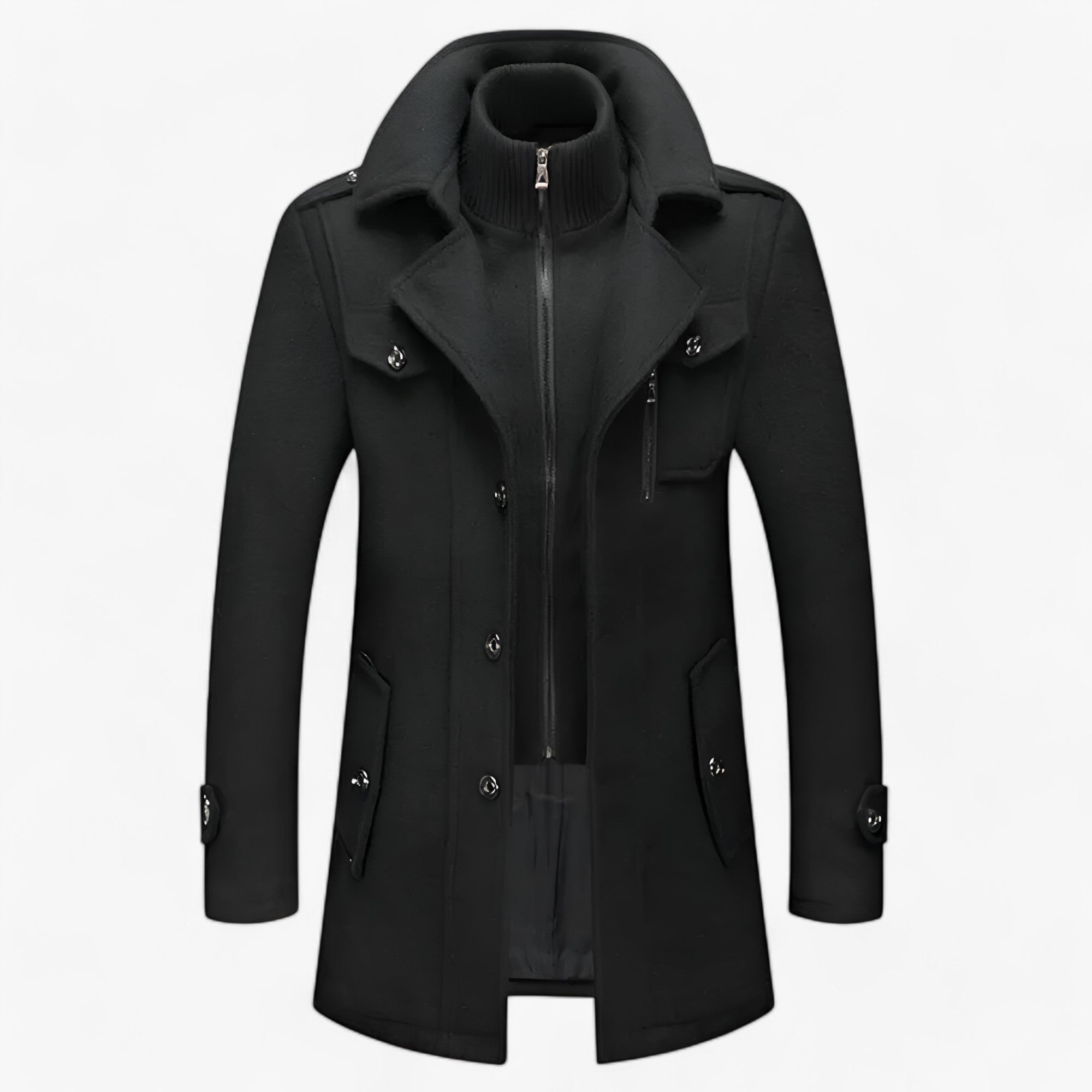 Giacca a vento lunga - Protettiva ed Uomo - Nero - giacca giacca vento jacket for men Jackets & Coats lunga men's coats & jackets protettiva uomo vento winter jacket Winter jacket men - Concept Palermo