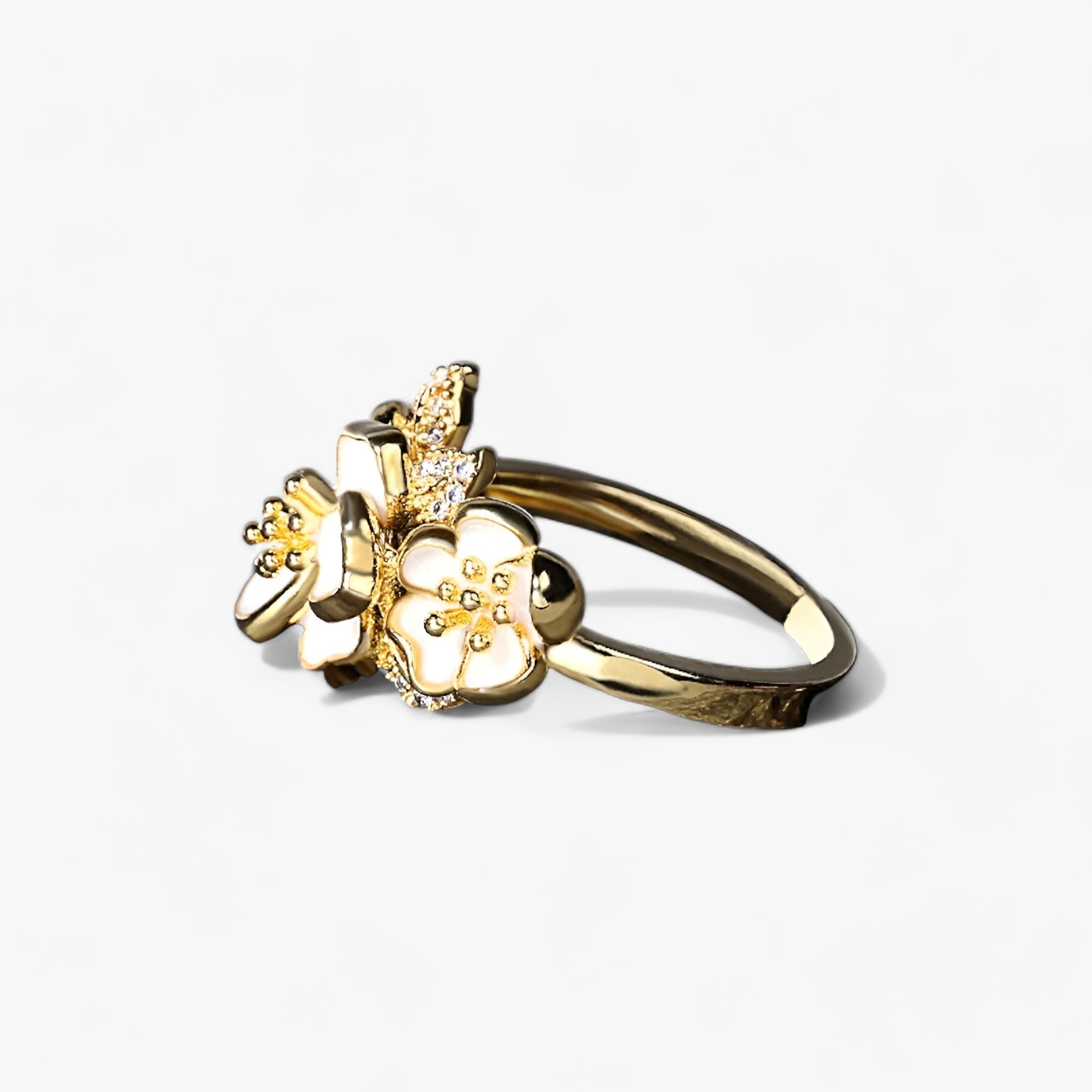 Anello di Fiori Bianchi - Un Tocco di Delicata Bellezza Donna - - 5g 925 anello anello fiori Anniversary bellezza Bezel Setting bianchi Classic Cocktail Ring delicata donna fiori jewelry Mainland China No plant silver Sterling Third Party Appraisal Women Zircon - Concept Palermo