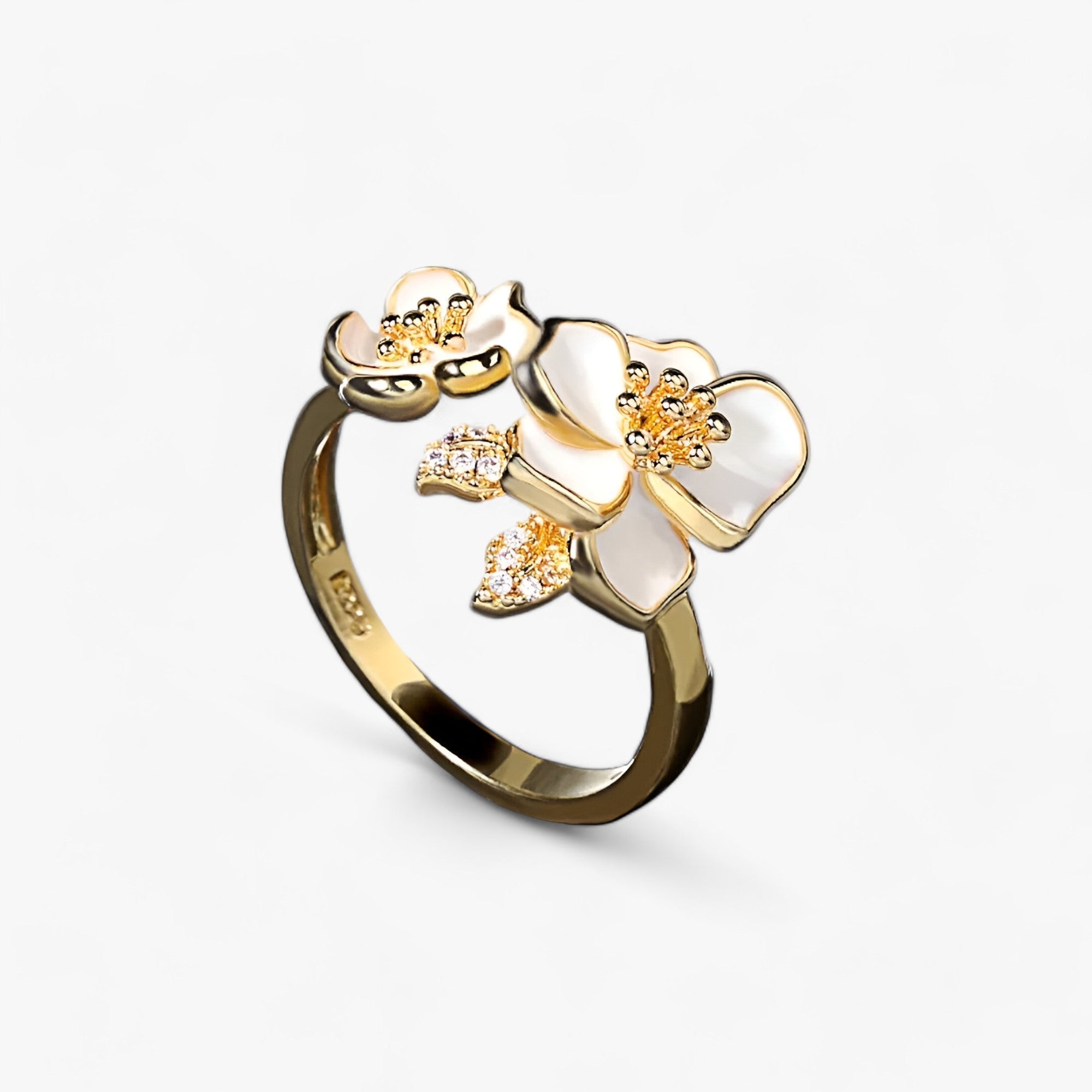 Anello di Fiori Bianchi - Un Tocco di Delicata Bellezza Donna - - 5g 925 anello anello fiori Anniversary bellezza Bezel Setting bianchi Classic Cocktail Ring delicata donna fiori jewelry Mainland China No plant silver Sterling Third Party Appraisal Women Zircon - Concept Palermo