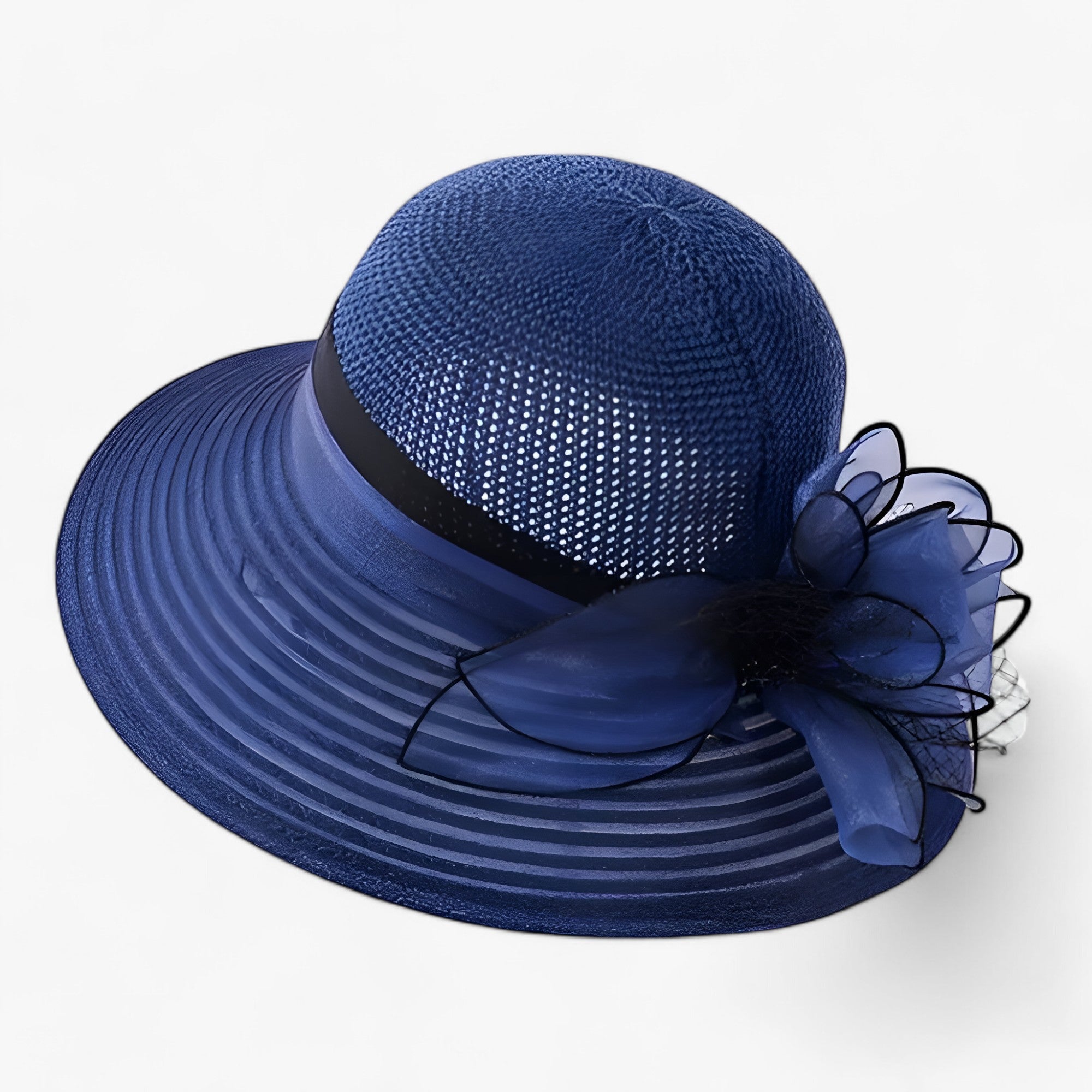 Cappello da donna - Tesa larga per la protezione solare Pelle - Marino - Beach cappello cappello donna Casual donna Hat larga pelle Polyester protezione solare Sun Hats tesa WOMEN womens fashion womens hat - Concept Palermo