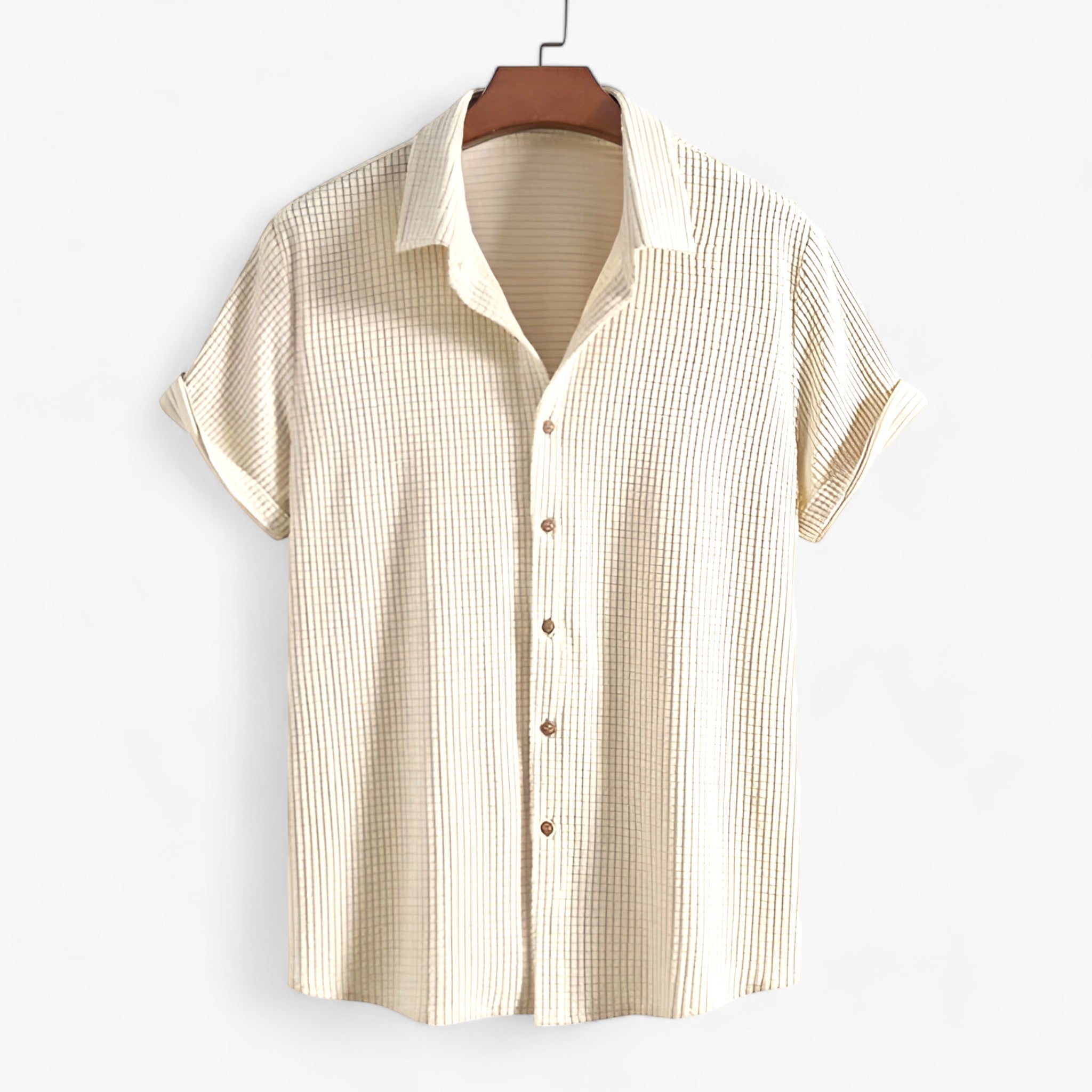 Camicia Estiva Solare - Leggera e Casual per un Comfort Ottimale Uomo - Albicocca - camicia camicia estiva casual comfort estiva leggera men men's top clothes ottimale - Concept Palermo