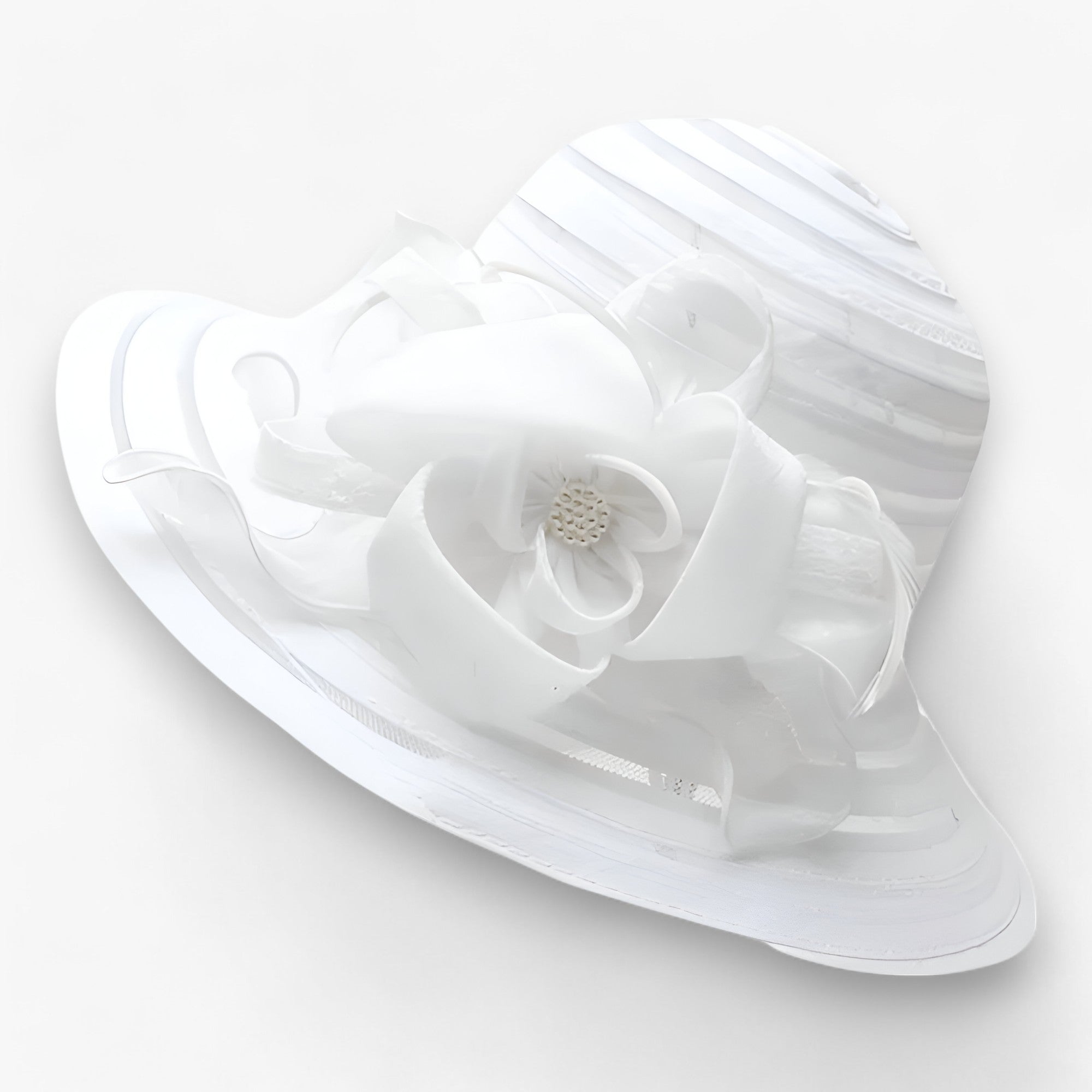 Cappello da sole in organza da donna - protezione solare - Bianco M56-58cm - cappello cappello sole donna hat organza protezione solare sole Spring and Summer summer Sun Hats white WOMEN women's hat womens fashion - Concept Palermo