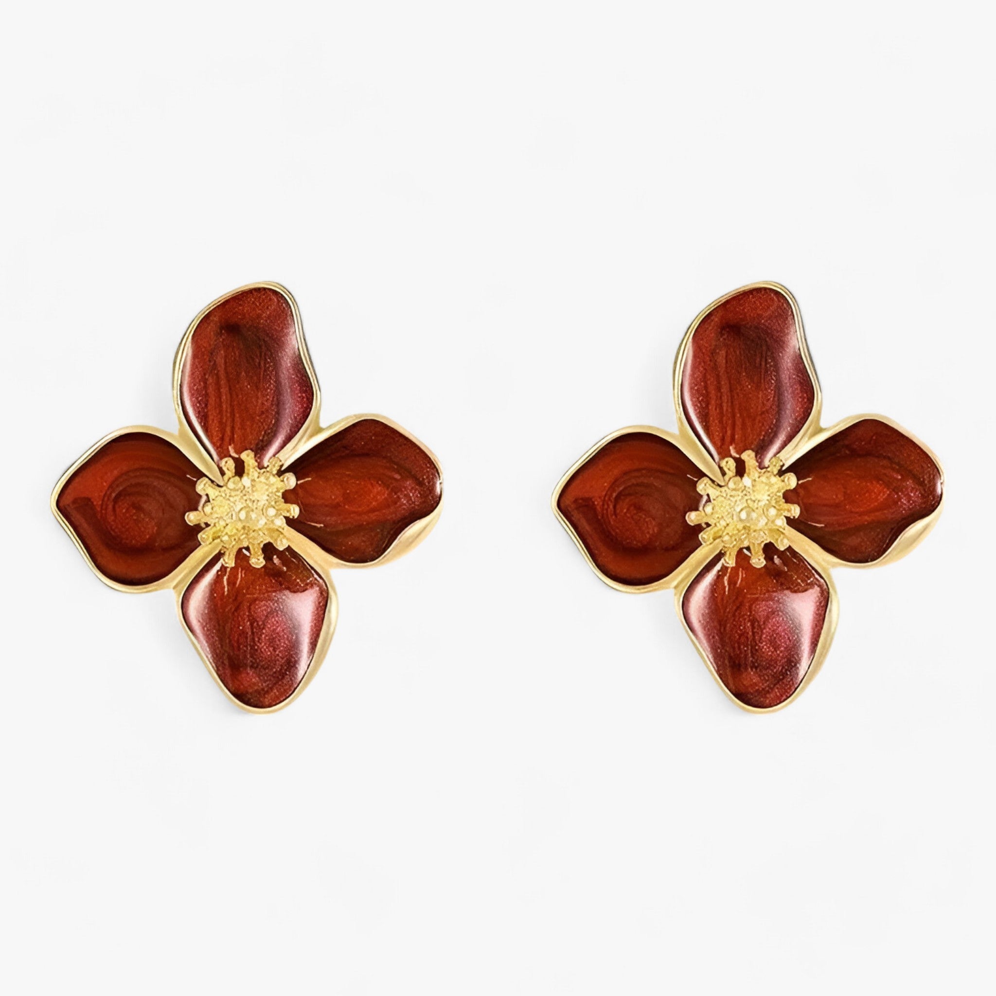 Orecchini Fiore Rosso Lusso Donna - Stile Vintage Elegante - - donna Earrings flower jewelry orecchini orecchini flower retro stainless earrings Stud Earrings Vintage Earrings - Concept Palermo