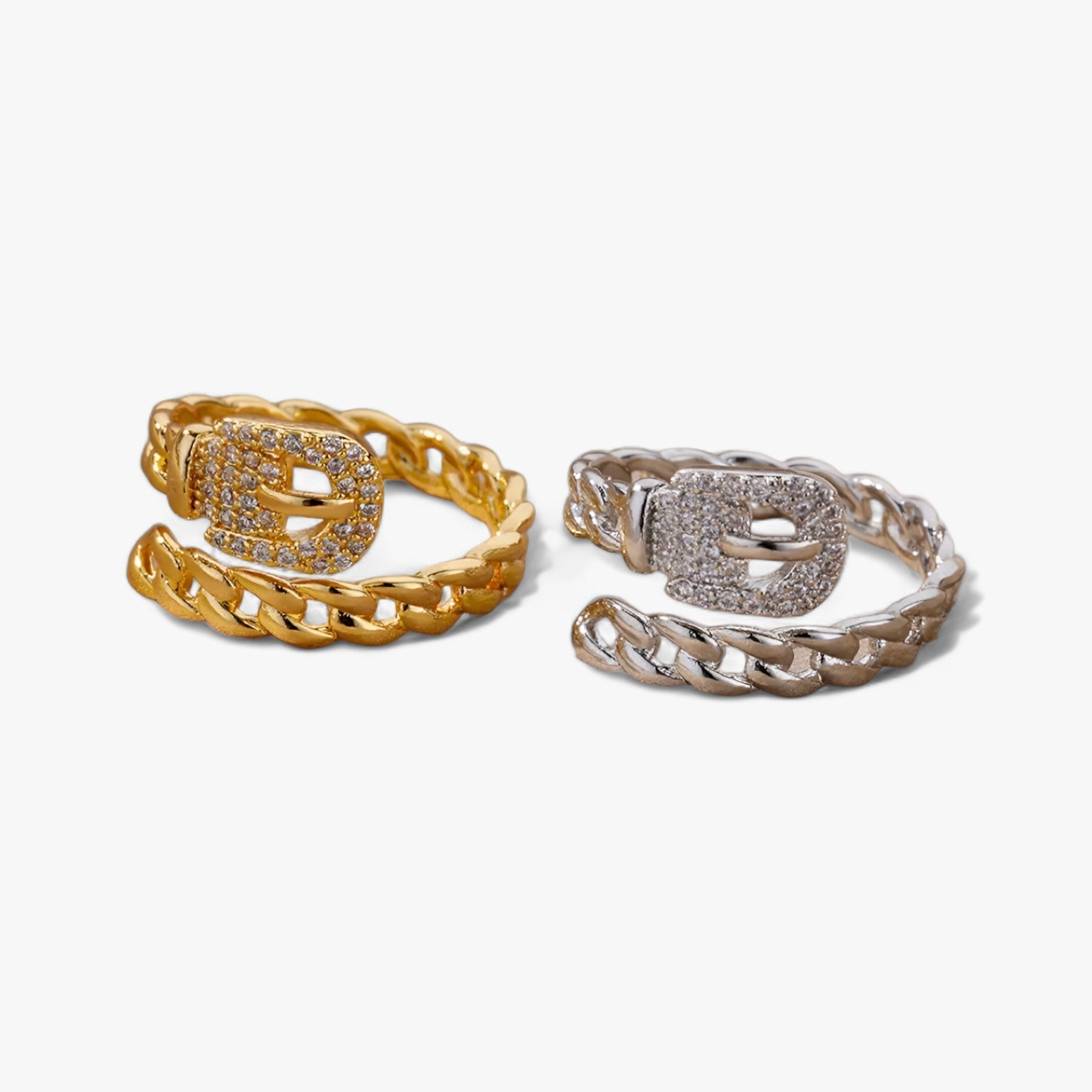 Anello a cintura di zirconio - stiloso - - anello anello cintura cintura Copper Cute/Romantic fashion Fashion jewelry Gold Color Adjustable Punk wide ring for women HPTOTMG jewelry LOCK Mainland China Metal party Pave Setting Rings Stainless Steel stiloso Wedding Bands Women Zhejiang zirconio - Concept Palermo
