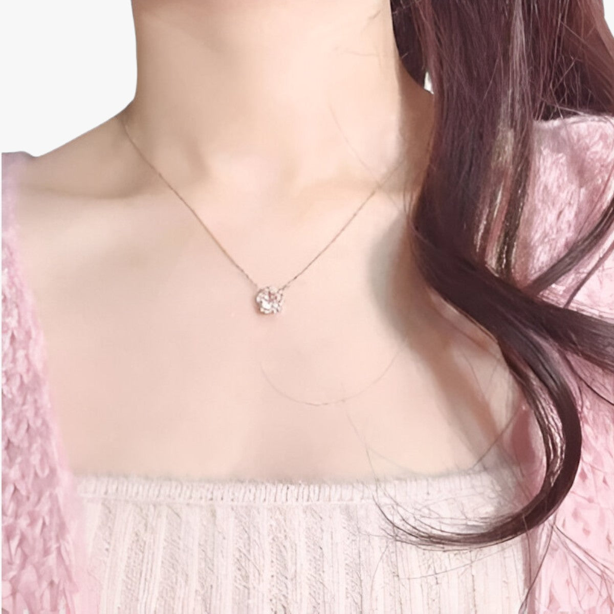 Pendente Sakura in zircone scintillante - Eleganza a forma di fiore Lana - - All Compatible Copper DD23 eleganza fashion Female fiore forma Geometric jewelry Jewelry on The Neck lana Luxury Clavicle Chains Collar Mainland China Metal Micro-inlaid Zircon Mood Tracker NECKLACES Necklaces for Women Necklaces P425 O-chain P425 Party Pendant Necklaces pendente pendente sakura Sakura Temperament TRENDY Women Zhejiang - Concept Palermo