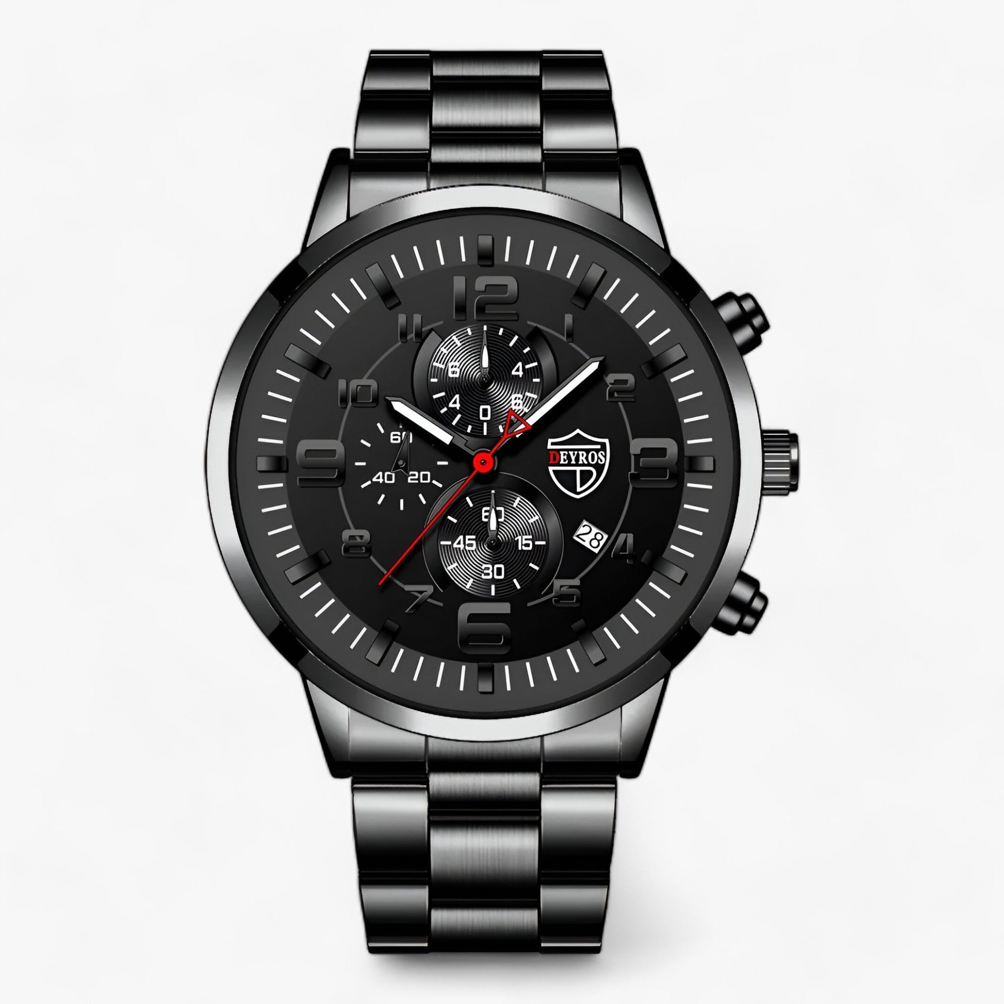 Orologio Uomo UR Elegante Argento Acciaio Inox, Impermeabile 5ATM, Vetro Zaffiro - Nero Nero - acciaio combinazione funzionalità men stile uomo watches - Concept Palermo