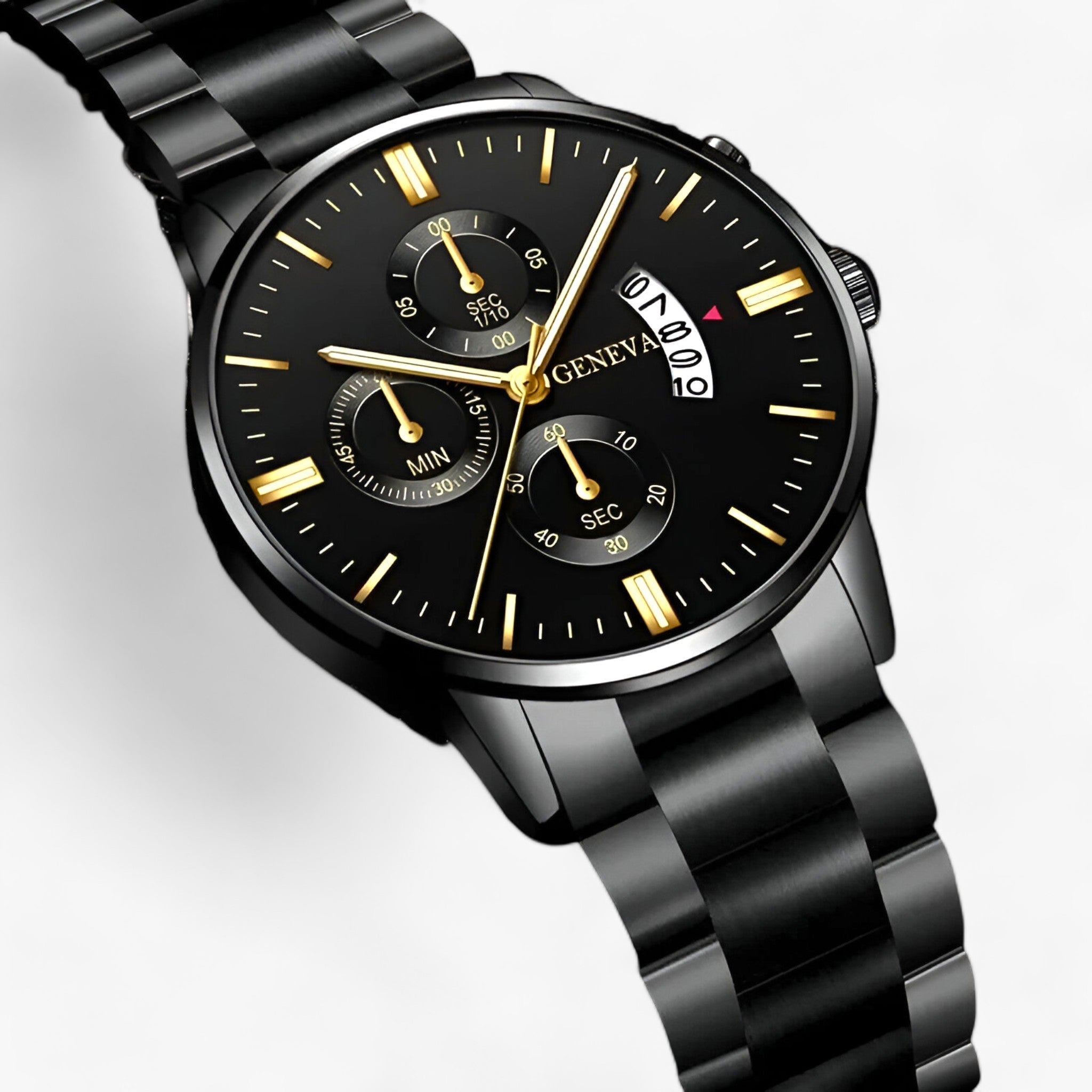 Orologio al quarzo - Misurazione del tempo moderna con un tocco di stile Nero Acciaio Uomo Oro - - acciaio men misurazione moderna orologio orologio quarzo quarzo stile tempo - Concept Palermo