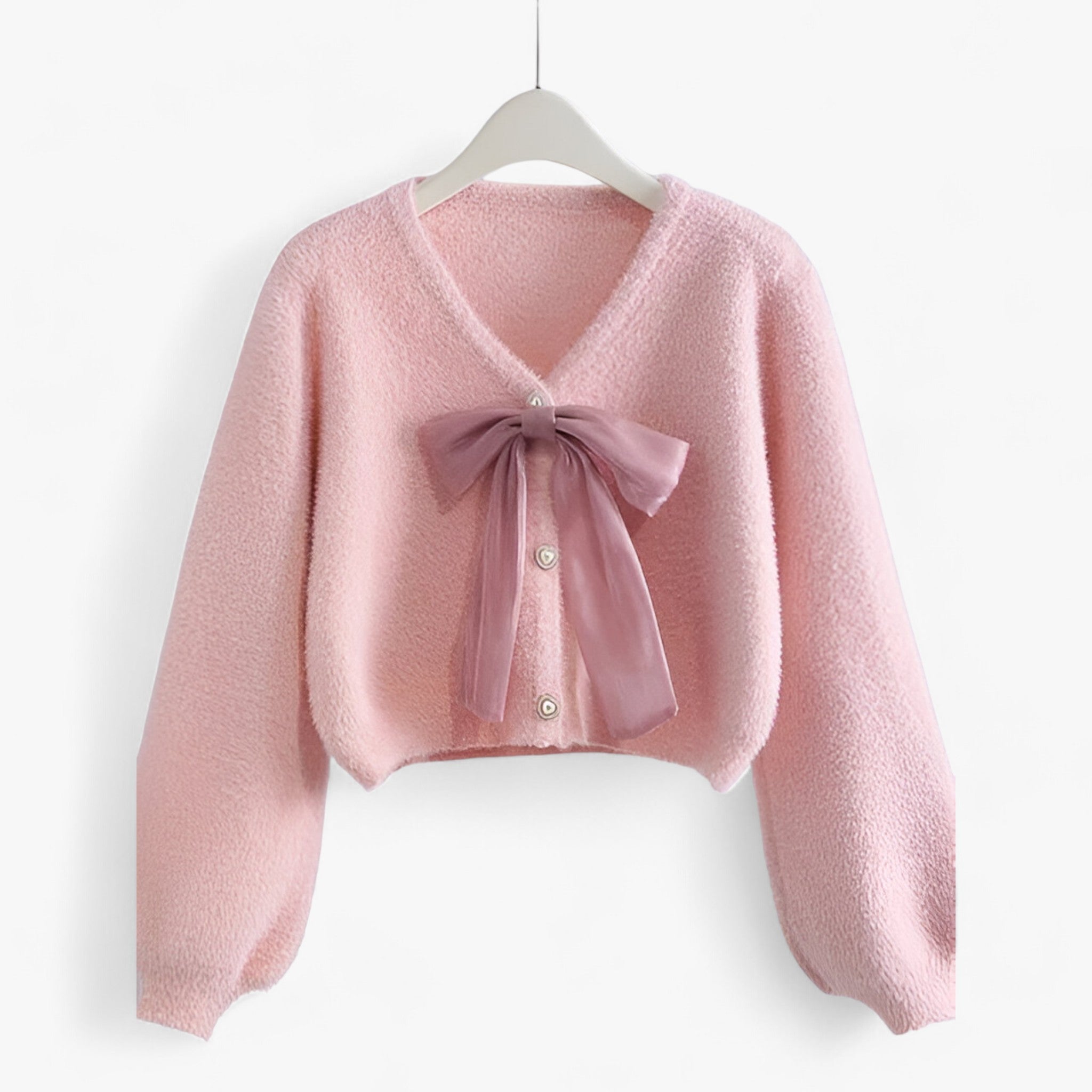 Carino cardigan rosa - Hygge in stock con accenti raffinati Donna - Rosa S - accenti cardigan carino carino cardigan donna hygge raffinati stock Sweater WOMEN - Concept Palermo
