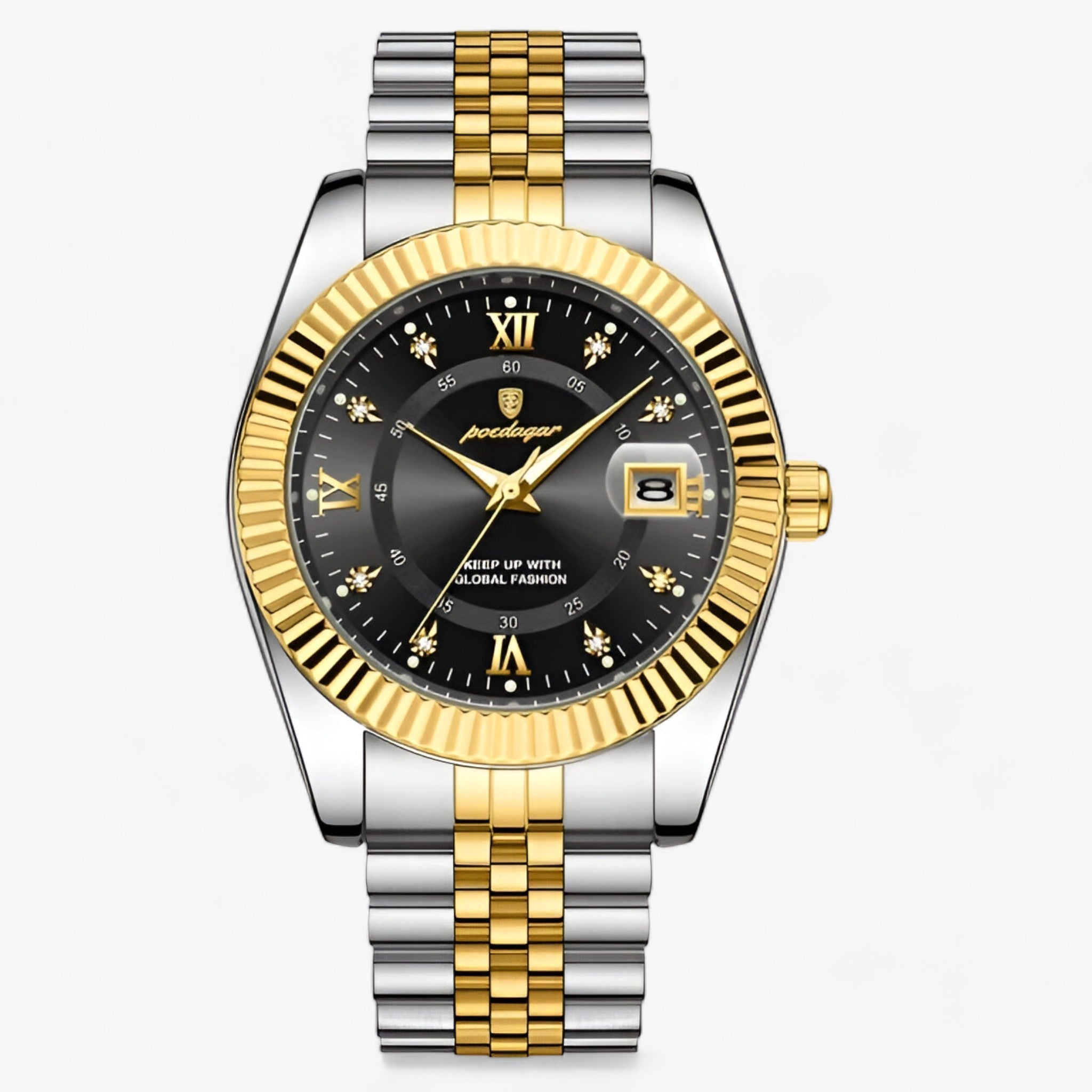 Orologio da uomo al quarzo in acciaio inossidabile - Oro Nero - acciaio inossidabile orologio orologio uomo quartz wristwatches quarzo Smart Watches Smartwatch uomo watch watches WATCHES FOR MEN Wristwatch - Concept Palermo