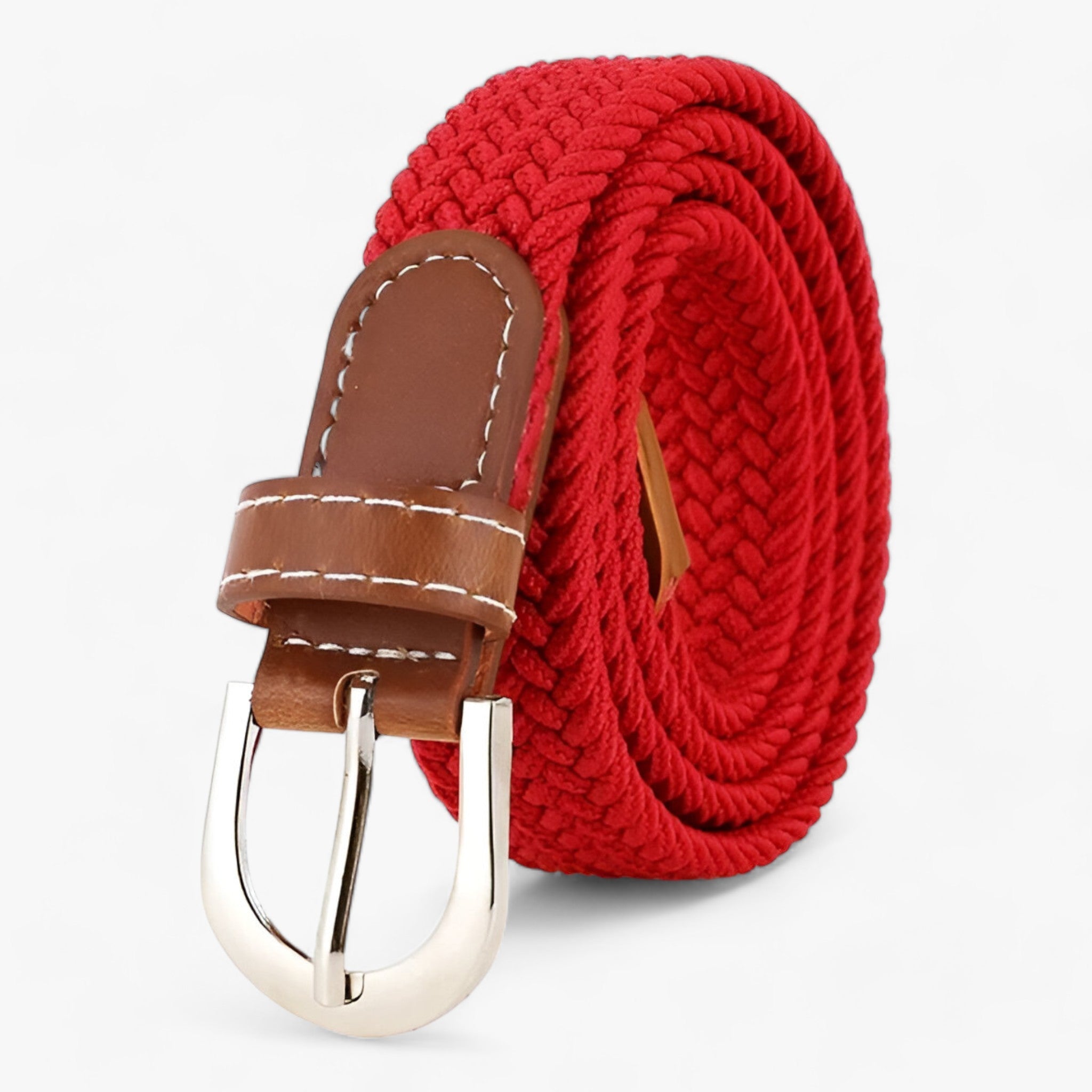 Cintura elastica intrecciata - Confortevole ed - Rosso 105CM - 2.5cm ADULT Belts Casual cintura cintura elastica confortevole elastica intrecciata Knitted Solid WOMEN women's belt - Concept Palermo