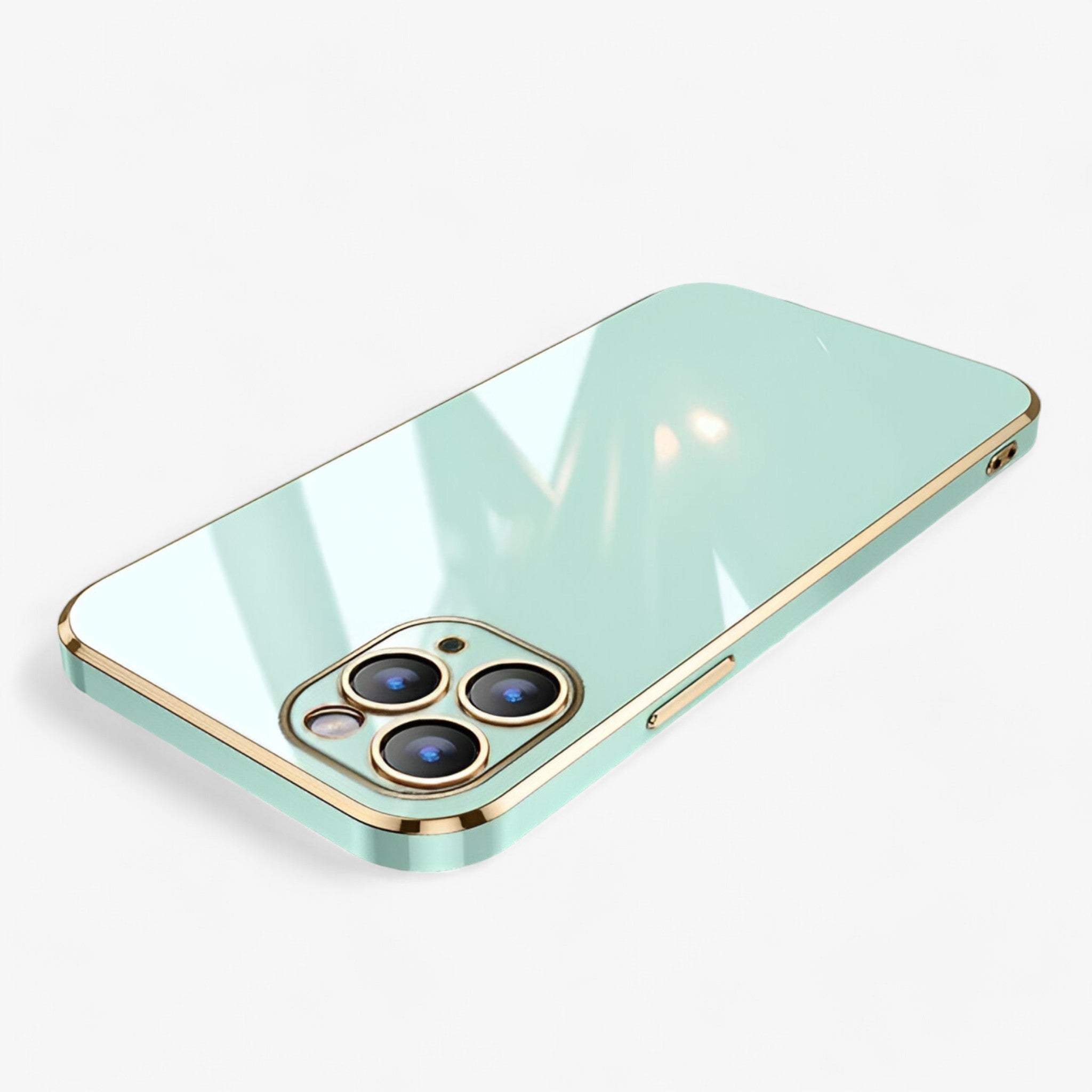Custodia per telefono con filo dorato: e protettiva per iPhone Serie Silicone - Verde menta - Cell Phone Pocket custodia custodia telefono Fashion Phone Case filo gadgets iphone iPhone 11 iPhone 12 12 iPhone 13 iPhone 14 iPhone case Luxe iPhone Case protettiva serie silicone - Concept Palermo