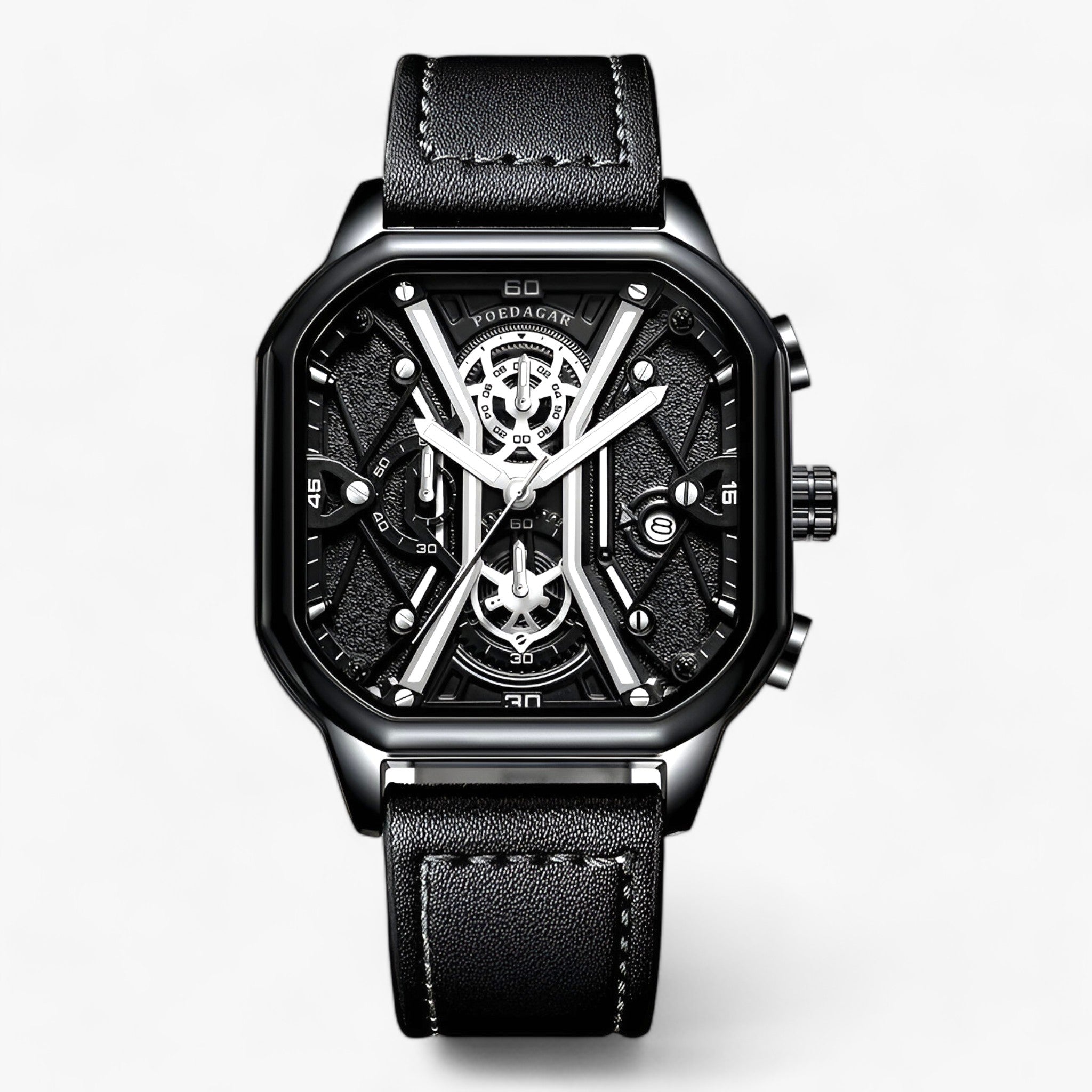 Orologio Cronografo Senza Tempo – Combinazione di Eleganza e Precisione Uomo - Argento Nero L - combinazione cronografo eleganza men orologio orologio cronografo precisione tempo uomo - Concept Palermo
