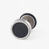 Zwarte vintage herenoorbellen van titanium en roestvrij staal, punk/rock stijl