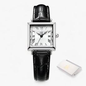 Orologio da donna quadrato: bello ed per le occasioni speciali Pelle - Nero - donna Elegant watch female watch Linen occasioni orologio orologio donna pelle quadrato speciali watches Women wrist watches for women - Concept Palermo