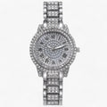 Reloj de lujo con diamantes a la moda para mujer de acero