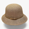 Sombrero de sol plegable de lino con protección UV UPF 50+ para mujer