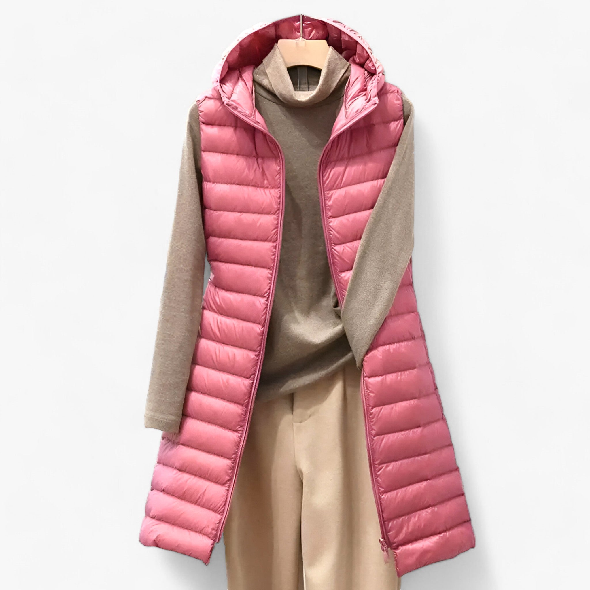 Gilet Mantel per Donne - Accogliente Giacca Calda di Mezza Lunghezza - Rosa - accogliente calda donne giacca gilet gilet mantel lunghezza mantel women - Concept Palermo