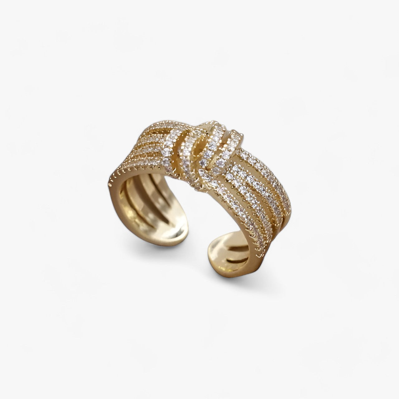 Anello in zirconia 14K placcato oro in design aperto alla moda Donna - Personalizzabile Oro - alla anello anello zirconia aperto Brass CROSS cubic zirconia design donna fashion jewelry Mainland China moda Mood Tracker party Pave Setting Rings Three branches TRENDY Wedding Bands Women Zhejiang - Concept Palermo