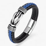 Herenarmband van Echt Zwart Leer, Stevige en Elegante Magnetische Sluiting  