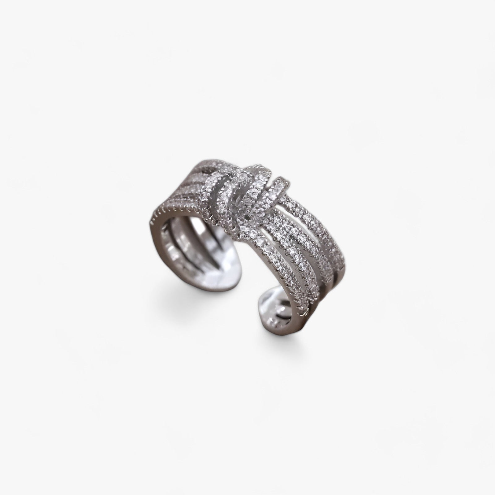 Anello in zirconia 14K placcato oro in design aperto alla moda Donna - Personalizzabile Argento - alla anello anello zirconia aperto Brass CROSS cubic zirconia design donna fashion jewelry Mainland China moda Mood Tracker party Pave Setting Rings Three branches TRENDY Wedding Bands Women Zhejiang - Concept Palermo