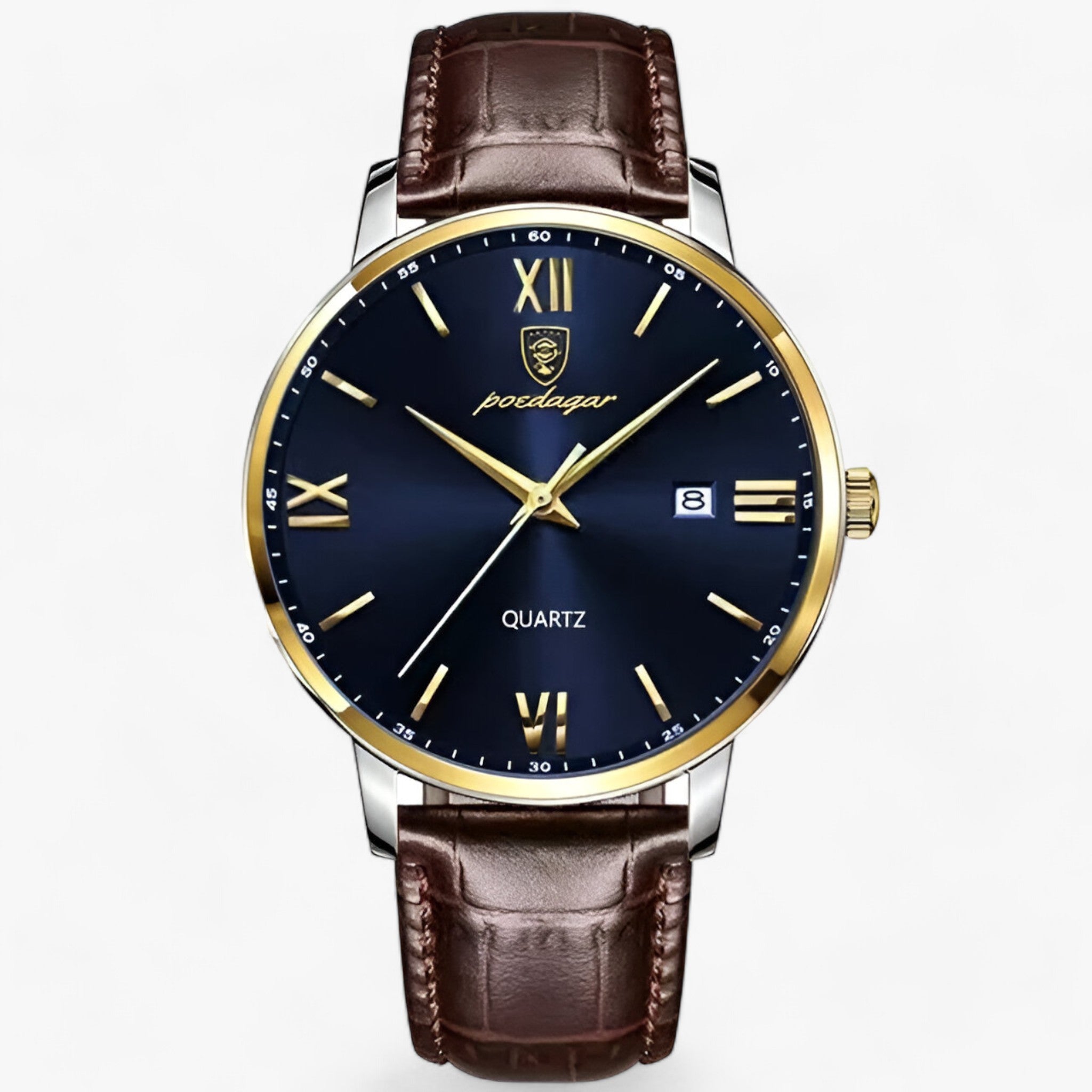Orologio da Uomo al Quarzo - Orologio con Cinturino in Pelle - Oro Blu - cinturino orologio orologio uomo pelle quarzo Smart Watches uomo watches WATCHES FOR MEN - Concept Palermo