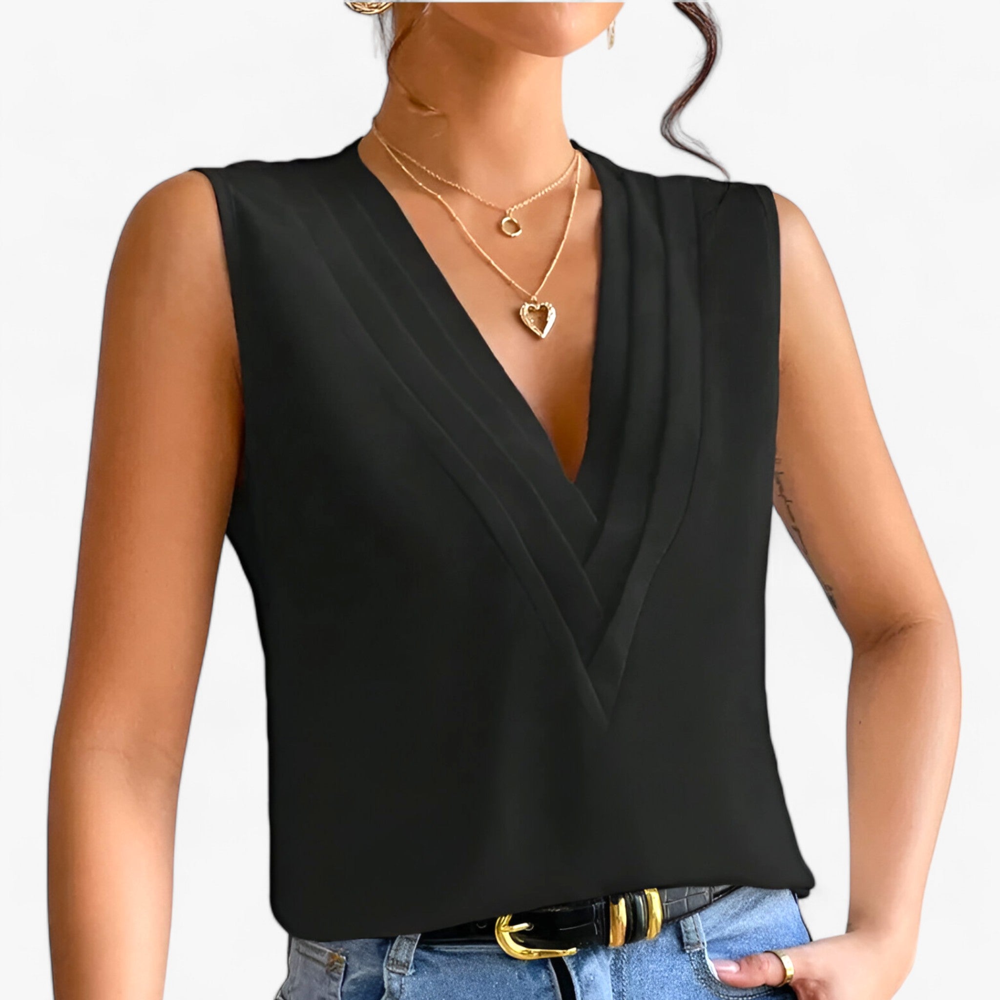 Camicetta senza maniche - Per uno stile comodo e casual Donna - Nero - camicetta camicetta maniche casual donna maniche stile Top woman Tops women women's top clothes - Concept Palermo
