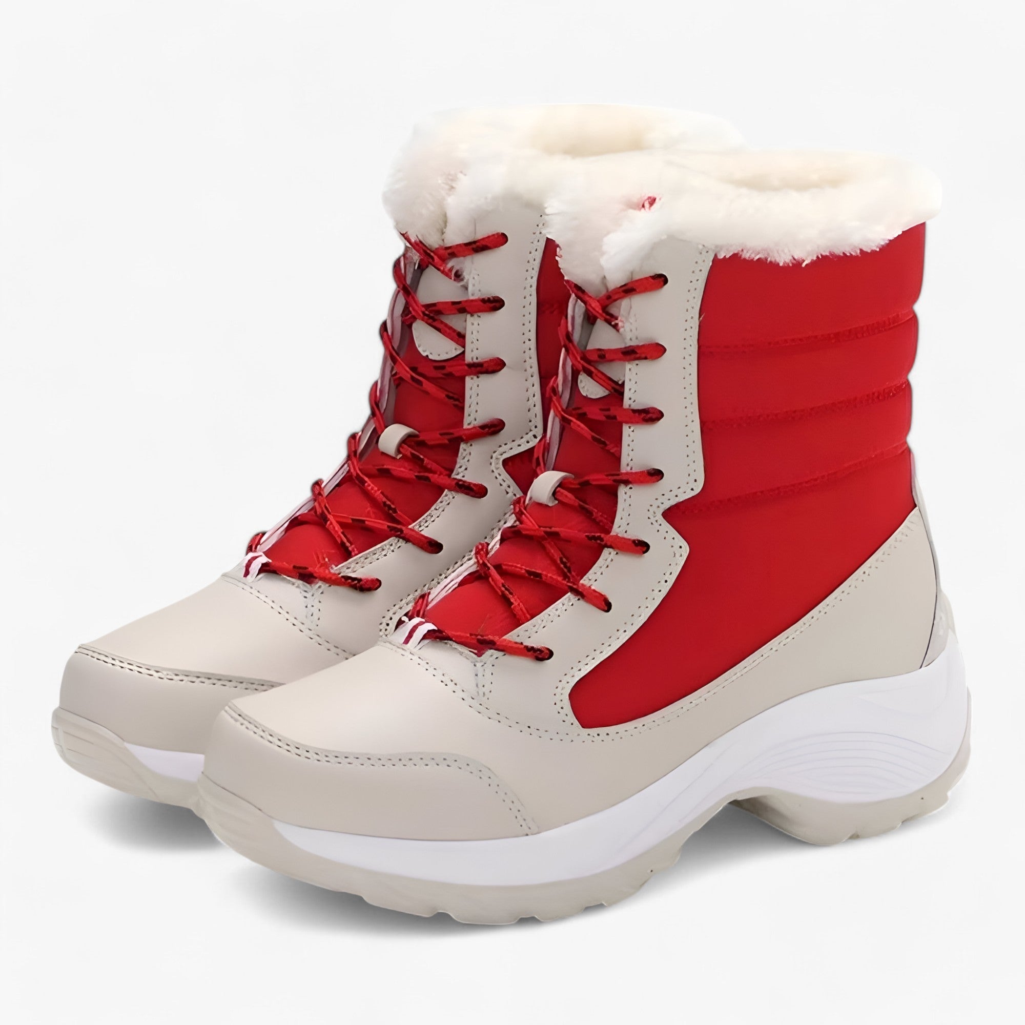 Stivali ortopedici in pelliccia sintetica - Stivali invernali impermeabili e riscaldanti - Rosso - impermeabili invernali ortopedici pelliccia riscaldanti shoes shoes for women Shoes women sintetica stivali - Concept Palermo