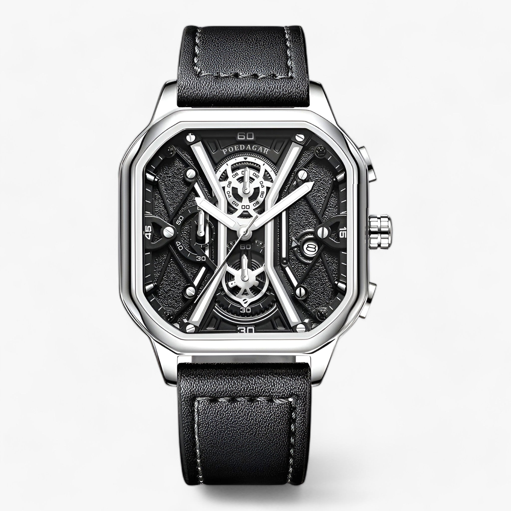 Orologio Cronografo Senza Tempo – Combinazione di Eleganza e Precisione Uomo - Argento Bianco L - combinazione cronografo eleganza men orologio orologio cronografo precisione tempo uomo - Concept Palermo