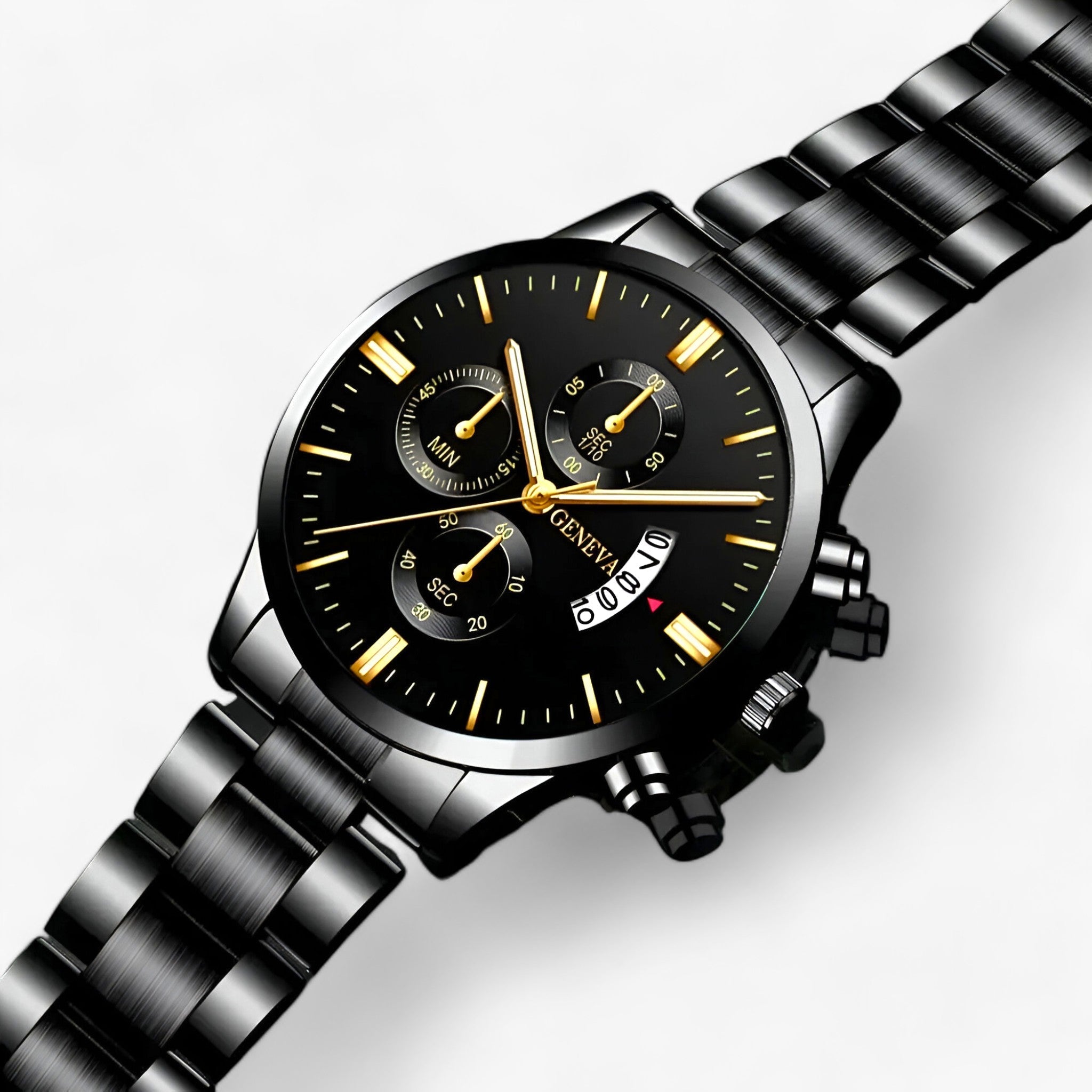 Orologio al quarzo - Misurazione del tempo moderna con un tocco di stile Nero Acciaio Uomo Oro - - acciaio men misurazione moderna orologio orologio quarzo quarzo stile tempo - Concept Palermo