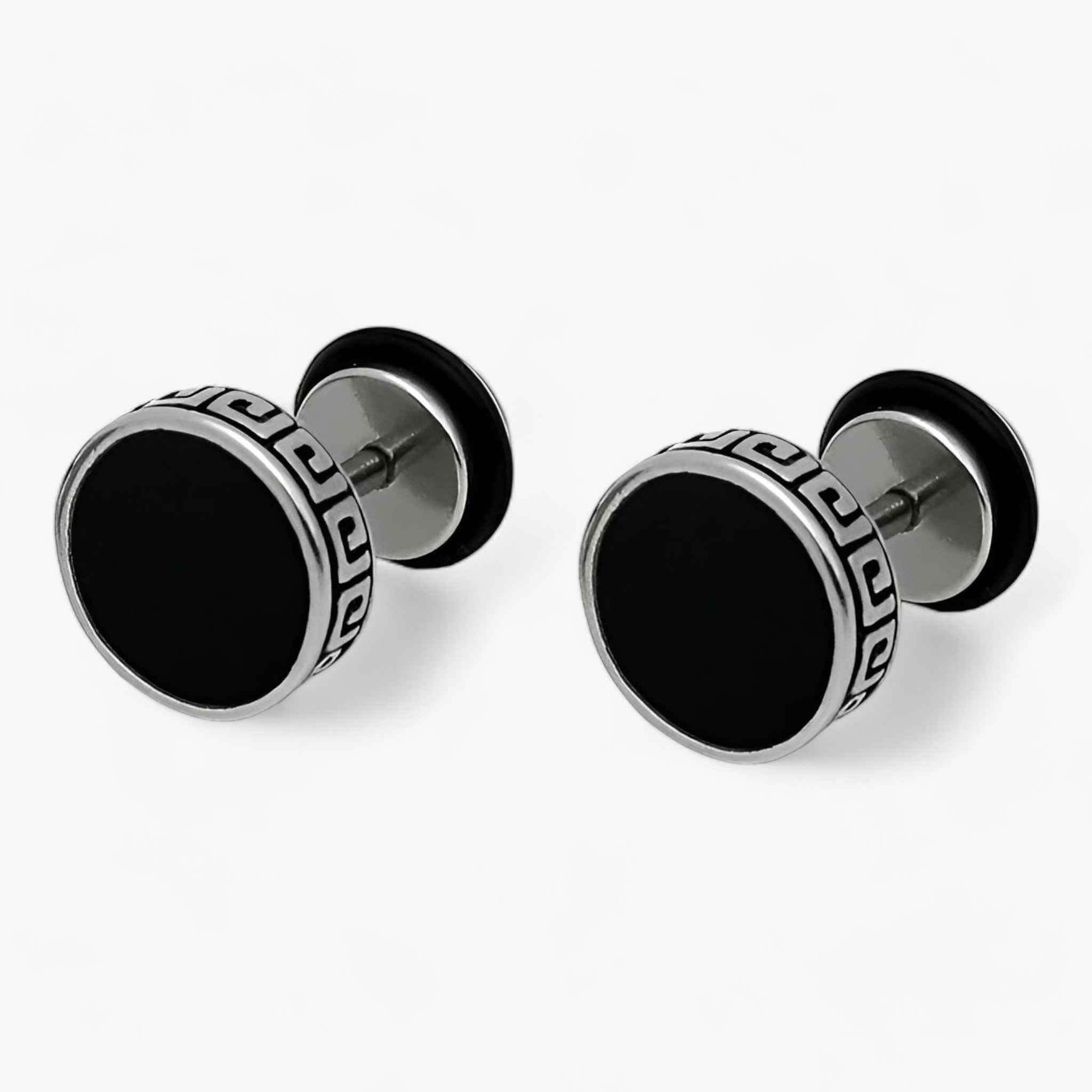 Orecchini da uomo neri vintage in titanio e acciaio inossidabile, stile punk/rock - S-2 pièces - acier boucles boucles oreilles cross-from-marche-lino-15830621192541 EARRINGS homme Hot item-tag Men New-google oreilles Stud Earrings titane vintage - Concept Palermo