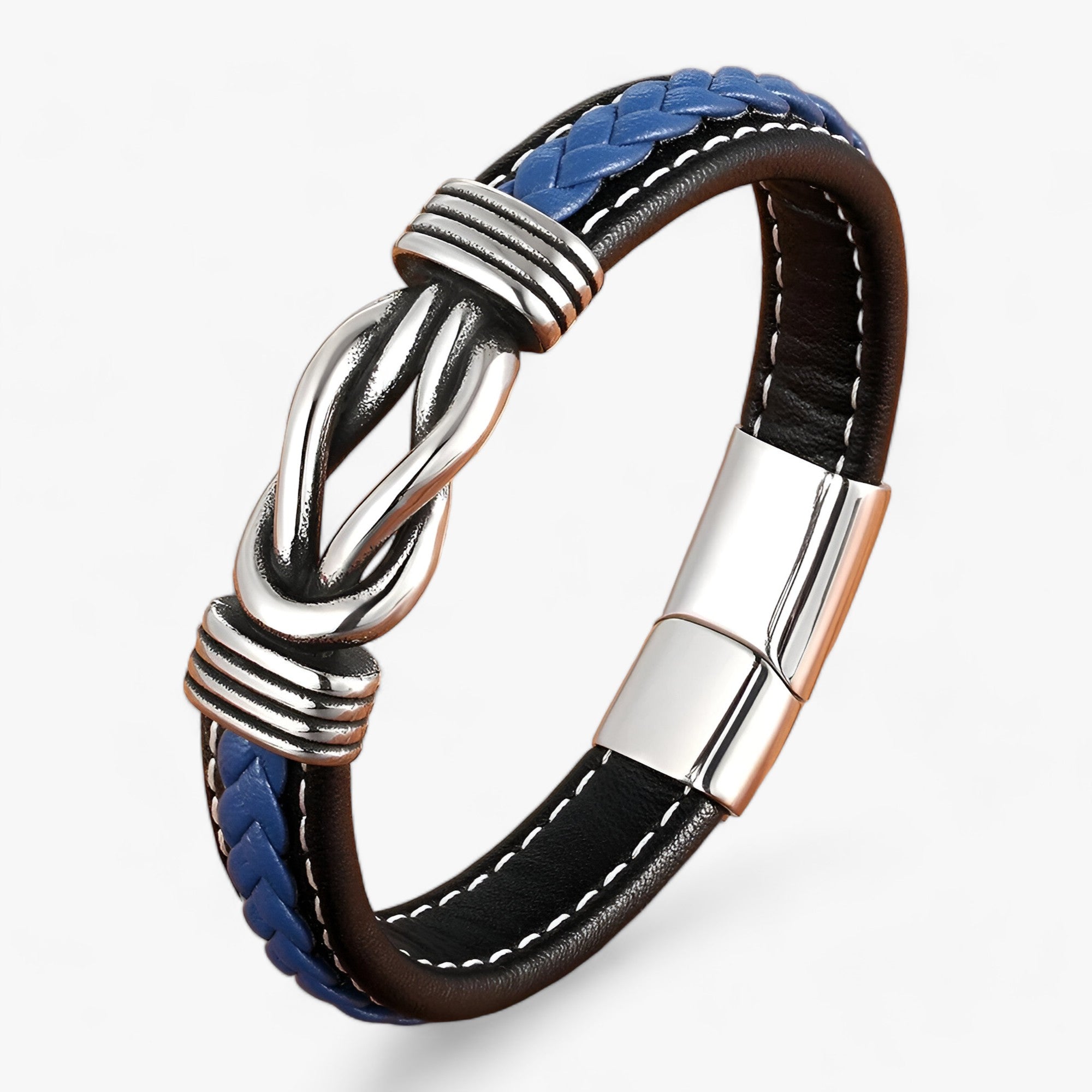 Bracciale in vera pelle - Eleganza e robustezza combinati - - armband bracciale bracciale vera bracelet for men combinati eleganza jewelry men bracelet pelle robustezza vera - Concept Palermo