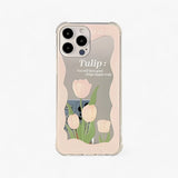 Vintage Chic iPhone Hoesje met Tulpenvormige Spiegel - Omarm Retro Romantiek