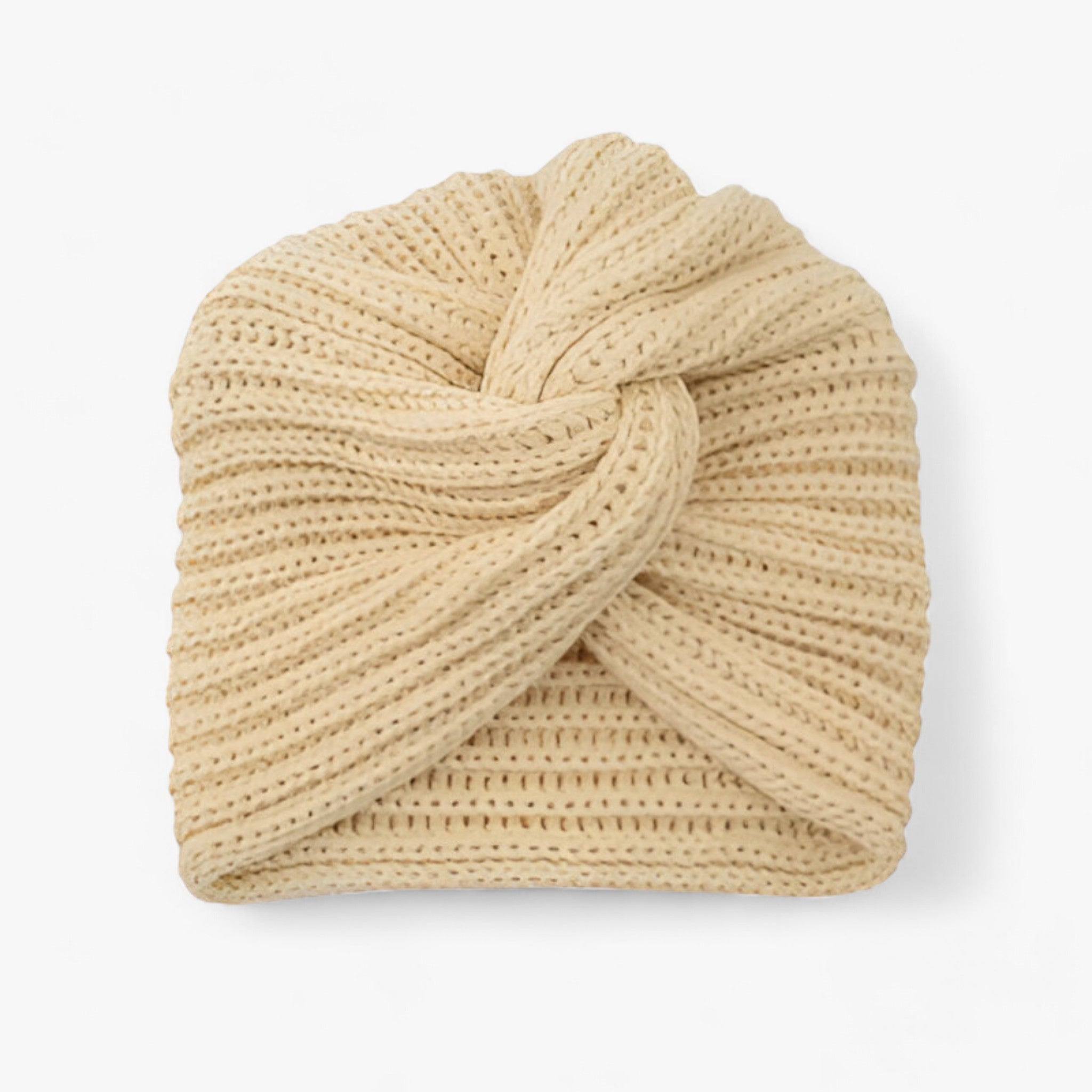 Turbante in maglia per donna - Comfort in cashmere Lana - Beige - bucket hats cashmere comfort donna hat lana maglia Sun Hats turbans turbante turbante maglia - Concept Palermo