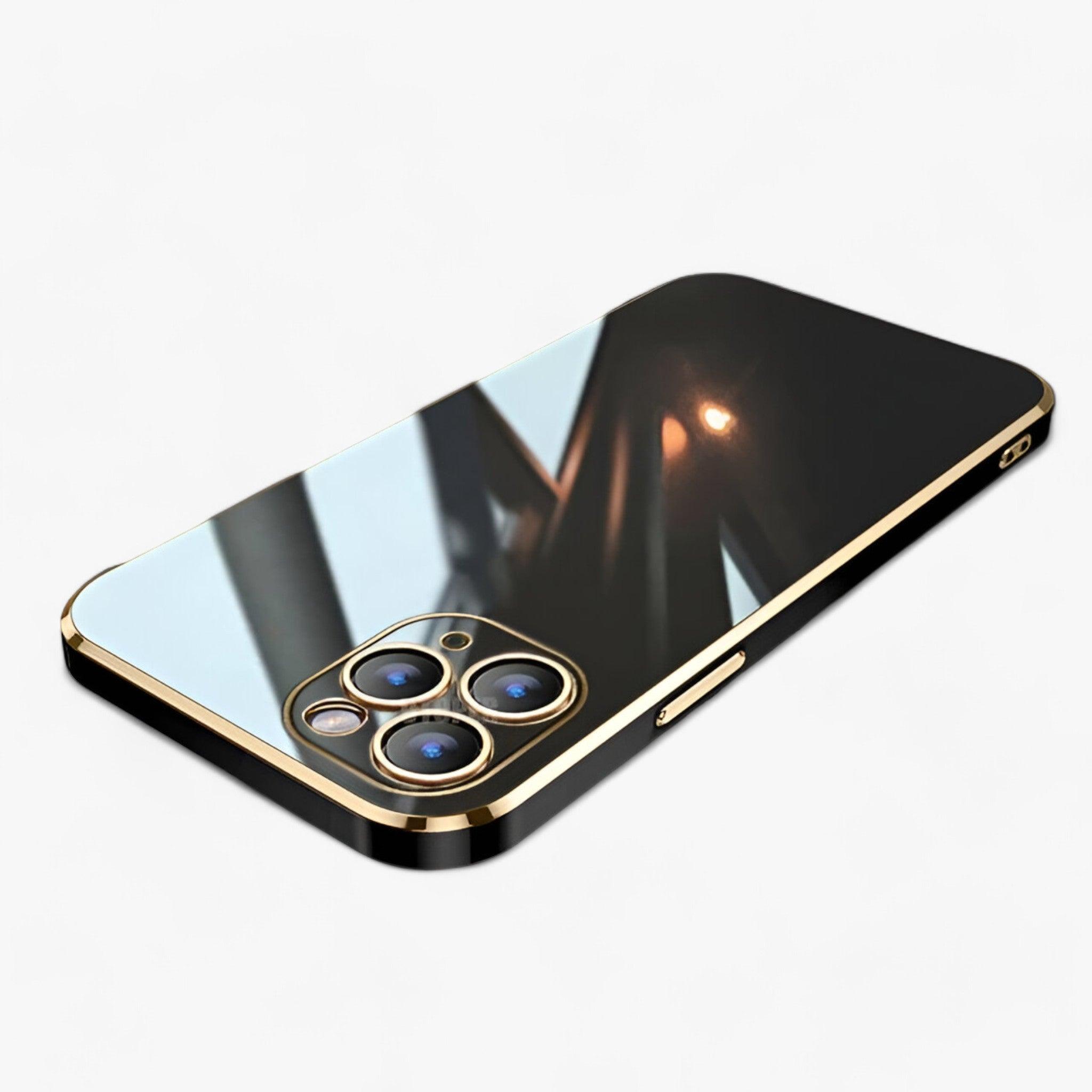 Custodia per telefono con filo dorato: e protettiva per iPhone Serie Silicone - Colore nero - Cell Phone Pocket custodia custodia telefono Fashion Phone Case filo gadgets iphone iPhone 11 iPhone 12 12 iPhone 13 iPhone 14 iPhone case Luxe iPhone Case protettiva serie silicone - Concept Palermo