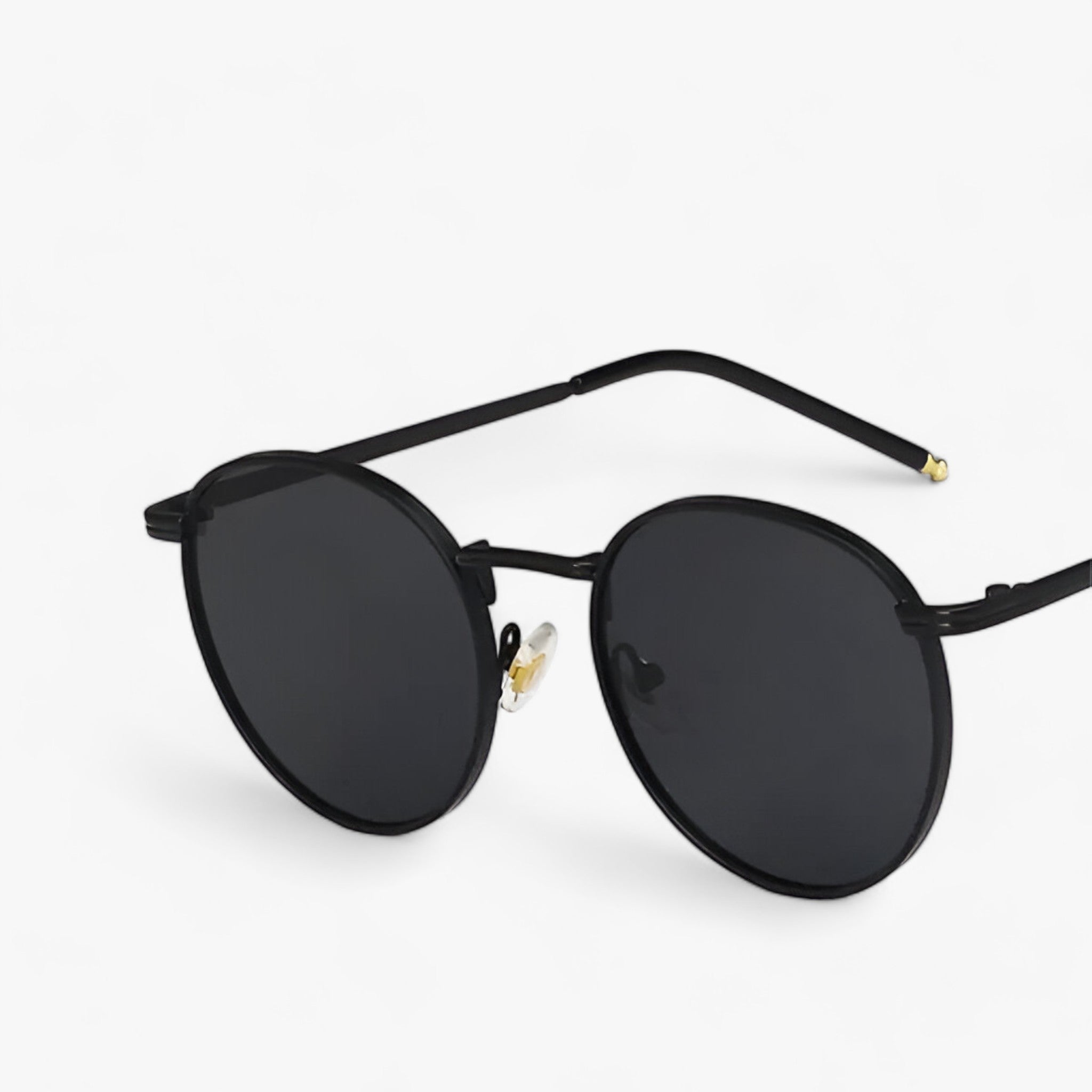 Occhiali da sole di design - Lenti rotonde versatili per l'uso quotidiano - Nero Grigio - 1.85inch 1.97inch ADULT ALLOY China (mainland) design EYEWEAR gootrades lenti Mainland China NONE occhiali occhiali sole Polycarbonate punk quotidiano rotonde Round Sun Glasses sole sunglasses UV400 WOMEN - Concept Palermo