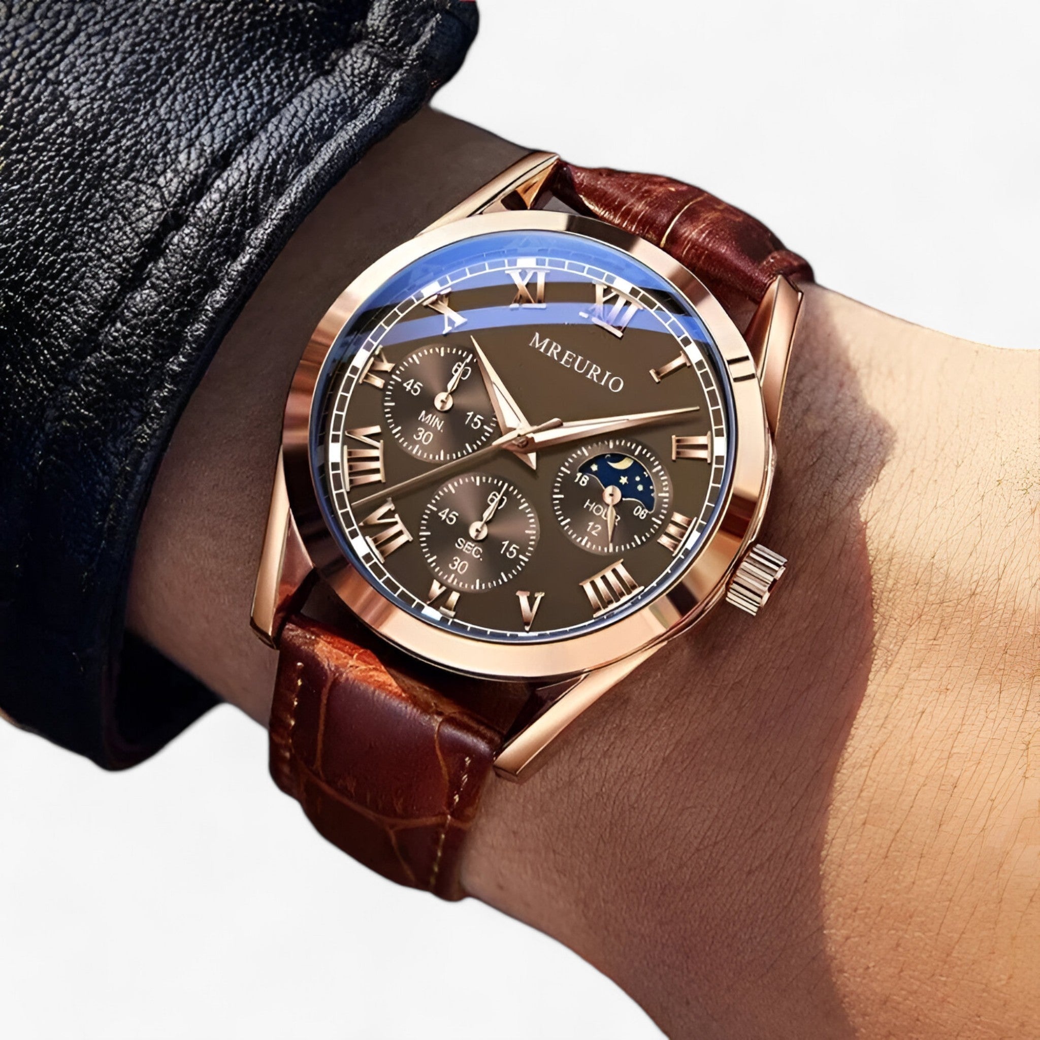 Orologio da uomo con meccanismo al quarzo - Orologio da business con cinturino in pelle di lusso - - business cinturino meccanismo orologio orologio uomo pelle quarzo Smart Watches uomo watches WATCHES FOR MEN wistwatches - Concept Palermo