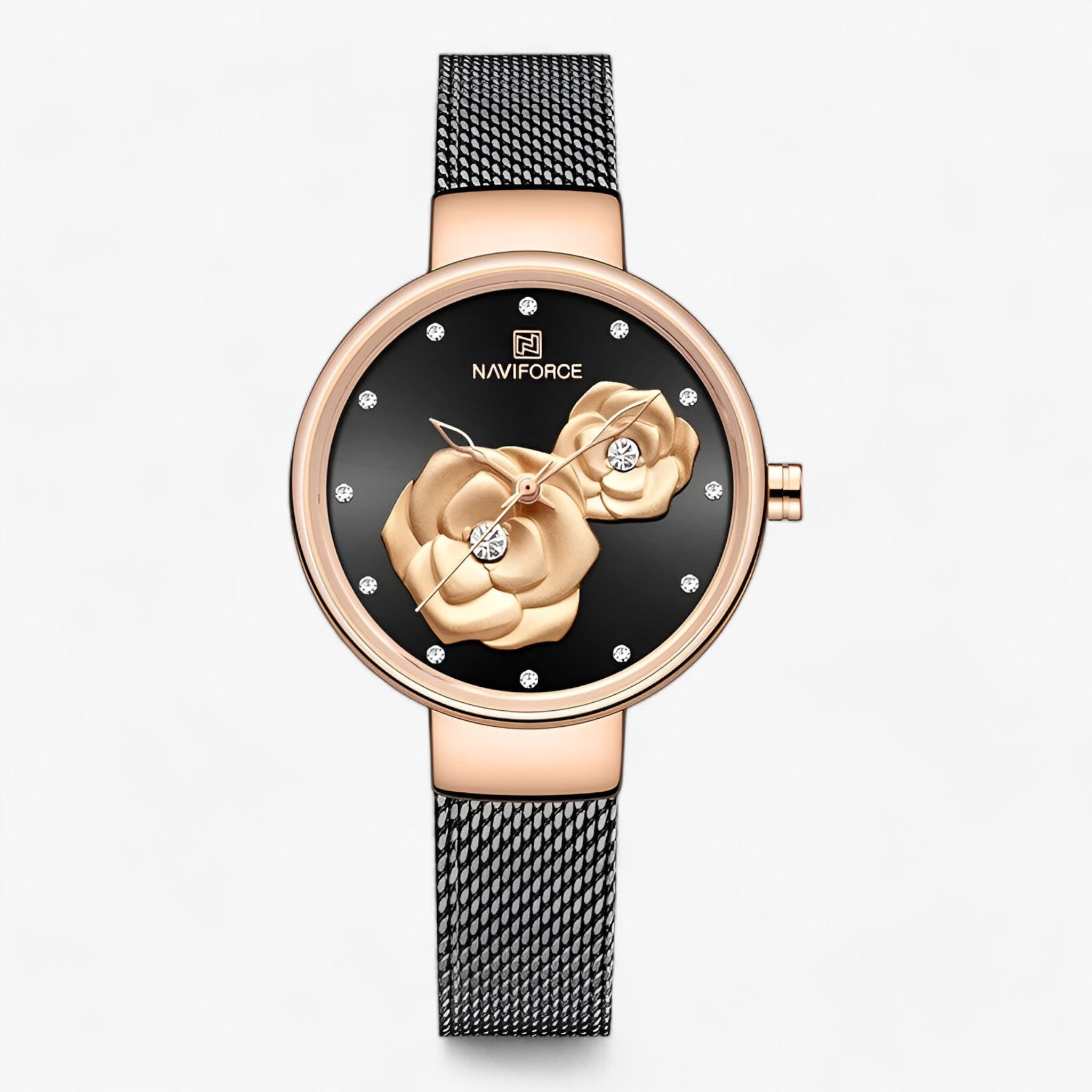 Orologio in Acciaio Inox con Maglia Singapore - Eleganza Senza Tempo per Ogni Occasione Donna - Nero - accessories women acciaio donna eleganza Gifts for women inox maglia occasione ogni orologio women women watch wrist watches for women - Concept Palermo