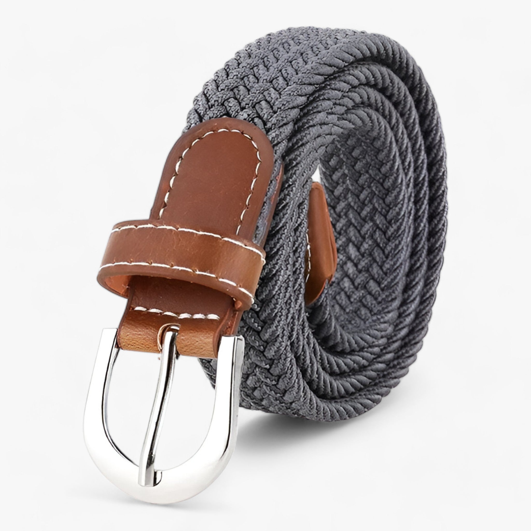 Cintura elastica intrecciata - Confortevole ed - Grigio 105CM - 2.5cm ADULT Belts Casual cintura cintura elastica confortevole elastica intrecciata Knitted Solid WOMEN women's belt - Concept Palermo