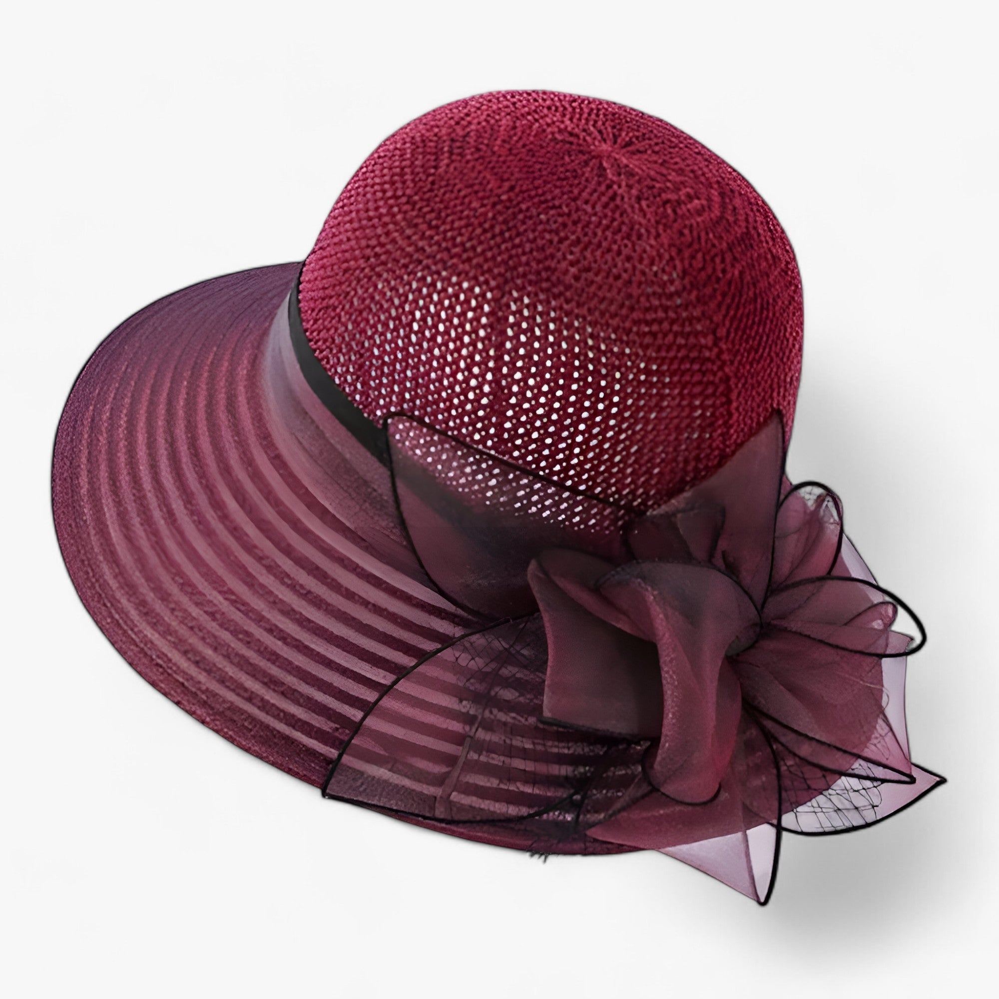 Cappello da donna - Tesa larga per la protezione solare Pelle - Vino rosso - Beach cappello cappello donna Casual donna Hat larga pelle Polyester protezione solare Sun Hats tesa WOMEN womens fashion womens hat - Concept Palermo