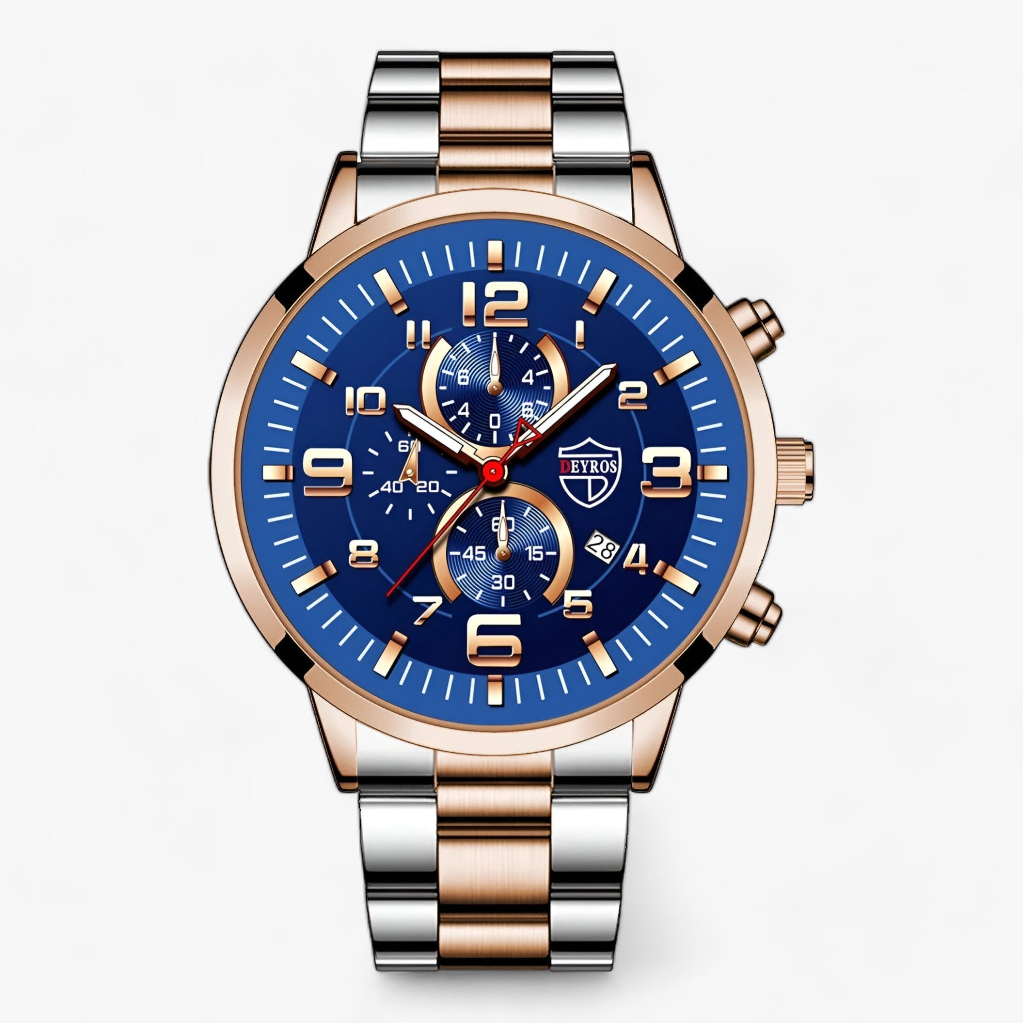 Orologio Uomo UR Elegante Argento Acciaio Inox, Impermeabile 5ATM, Vetro Zaffiro - Bianco Blu - acciaio combinazione funzionalità men stile uomo watches - Concept Palermo