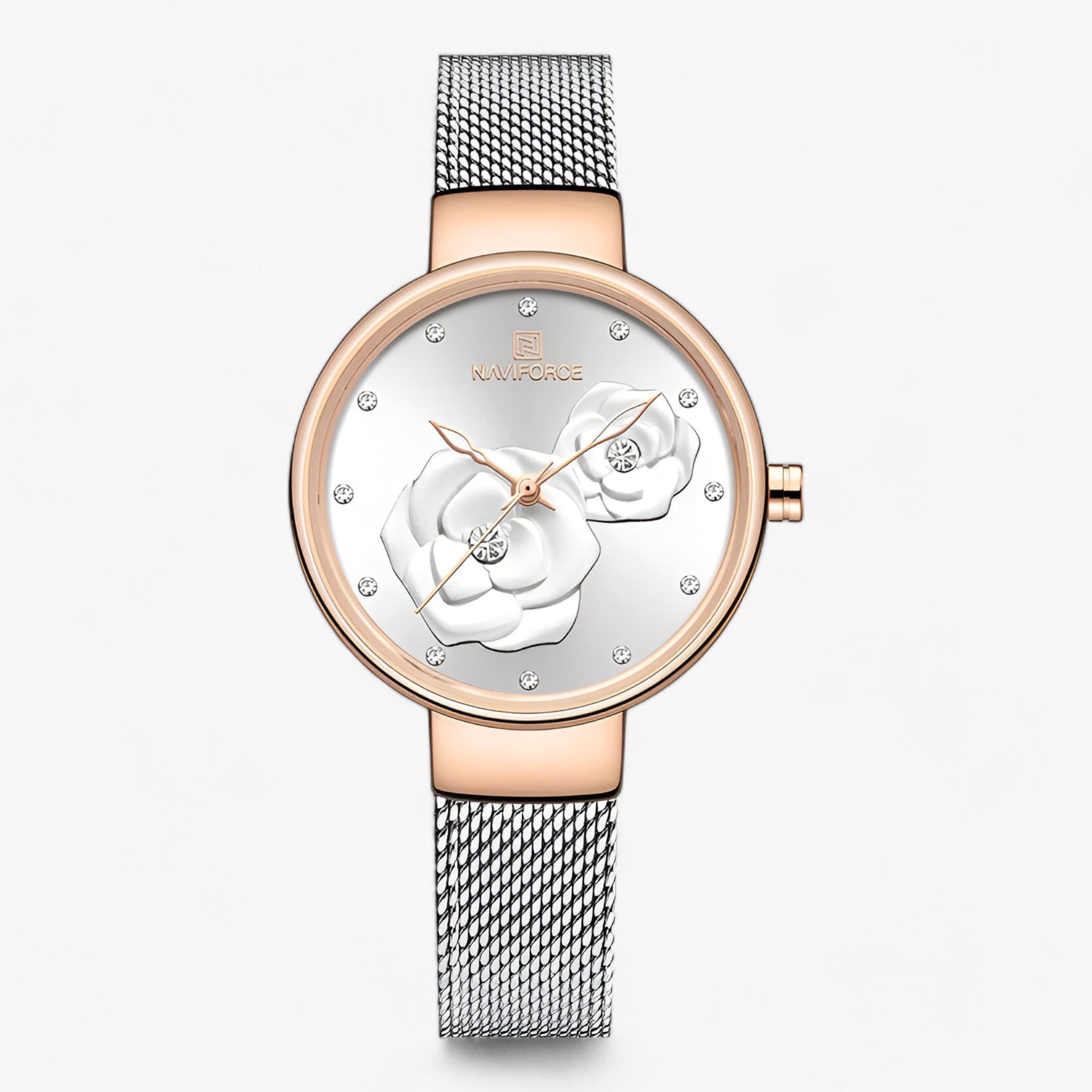 Orologio in Acciaio Inox con Maglia Singapore - Eleganza Senza Tempo per Ogni Occasione Donna - Bianco - accessories women acciaio donna eleganza Gifts for women inox maglia occasione ogni orologio women women watch wrist watches for women - Concept Palermo
