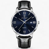 Heren quartzhorloge - horloge met leren band
