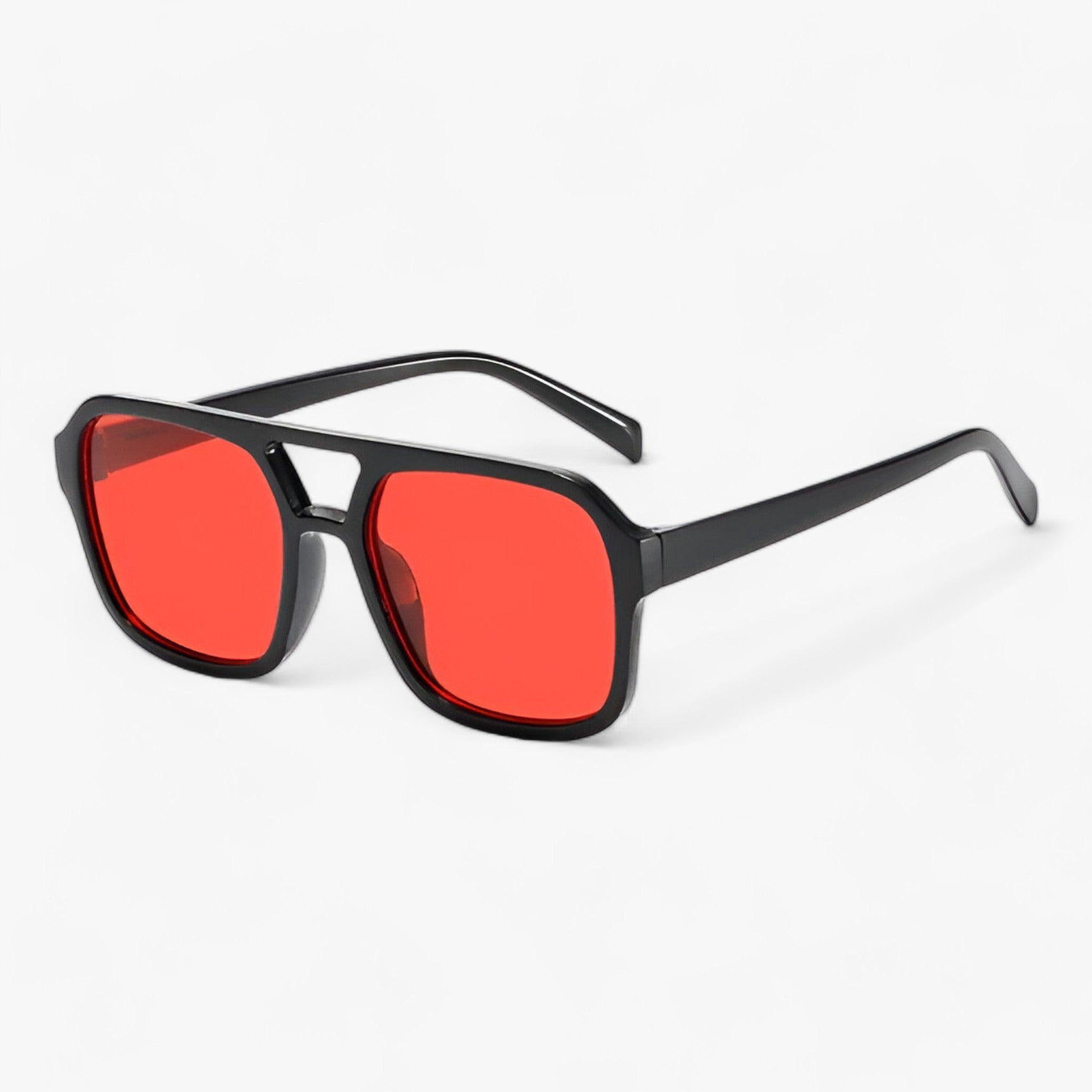 Occhiali da Sole Quadrati Unisex Vintage Retrò Protezione UV400 per Uomo e Donna - Rosso - Acrylic ADULT DLIDW EYEWEAR Mainland China occasioni occhi occhiali occhiali sole Polycarbonate protezione quadrati sole SQUARE sunglasses UV400 WOMEN - Concept Palermo