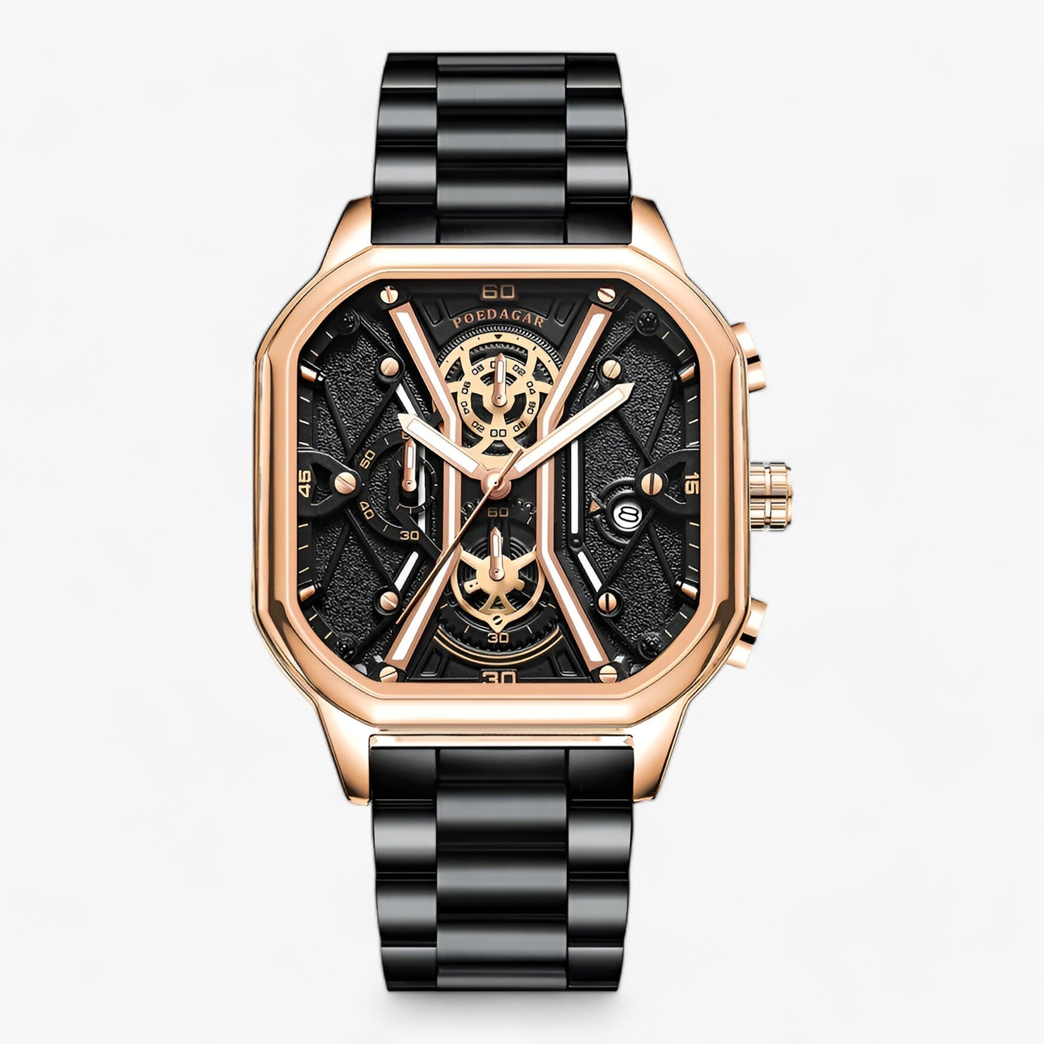 Orologio Cronografo Senza Tempo – Combinazione di Eleganza e Precisione Uomo - Nero Rosa S - combinazione cronografo eleganza men orologio orologio cronografo precisione tempo uomo - Concept Palermo