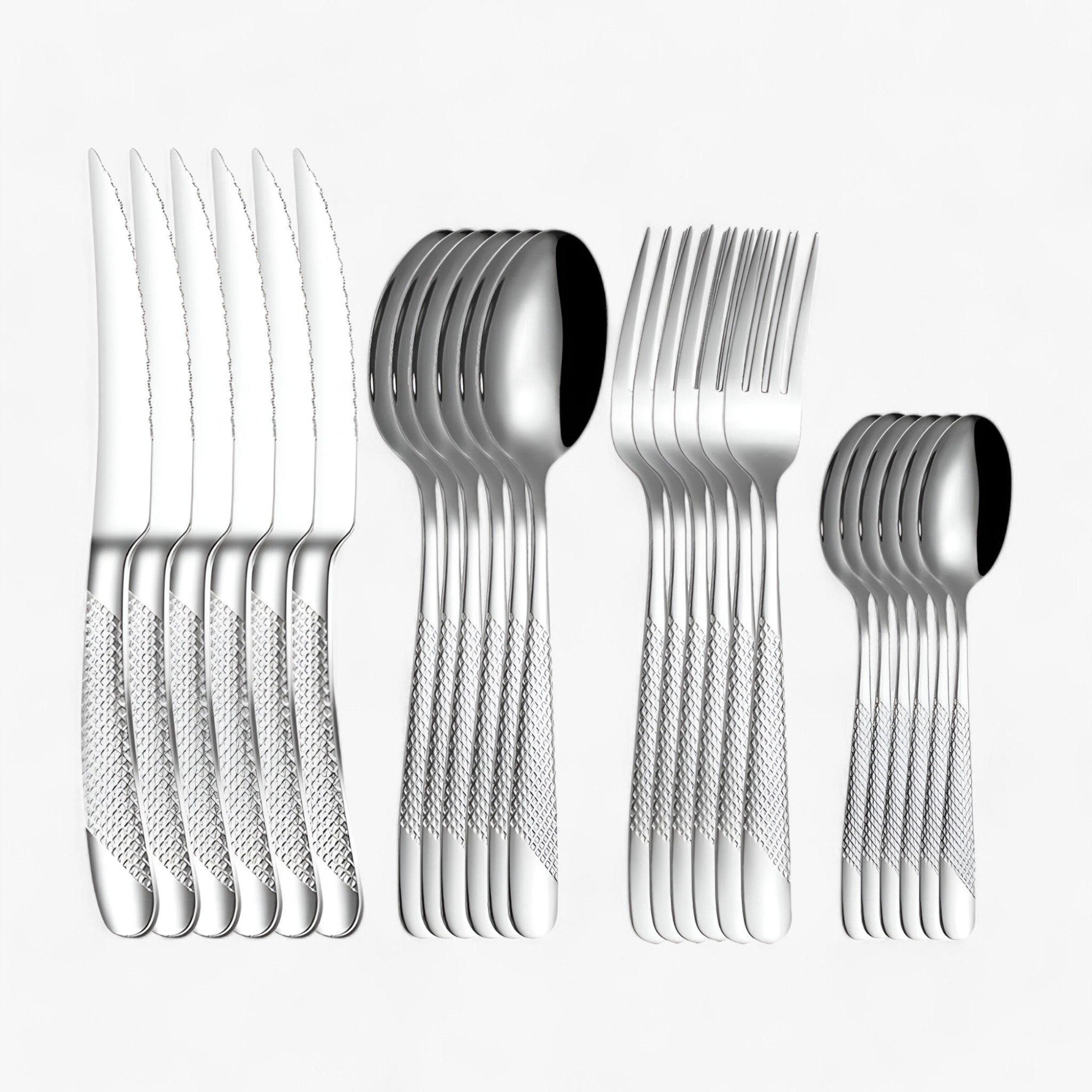 Set Posate Acciaio Inox da Uomo Elegante 24 Pezzi - Argento - acciaio home & garden huis & tuin inox posate posate acciaio uomo - Concept Palermo