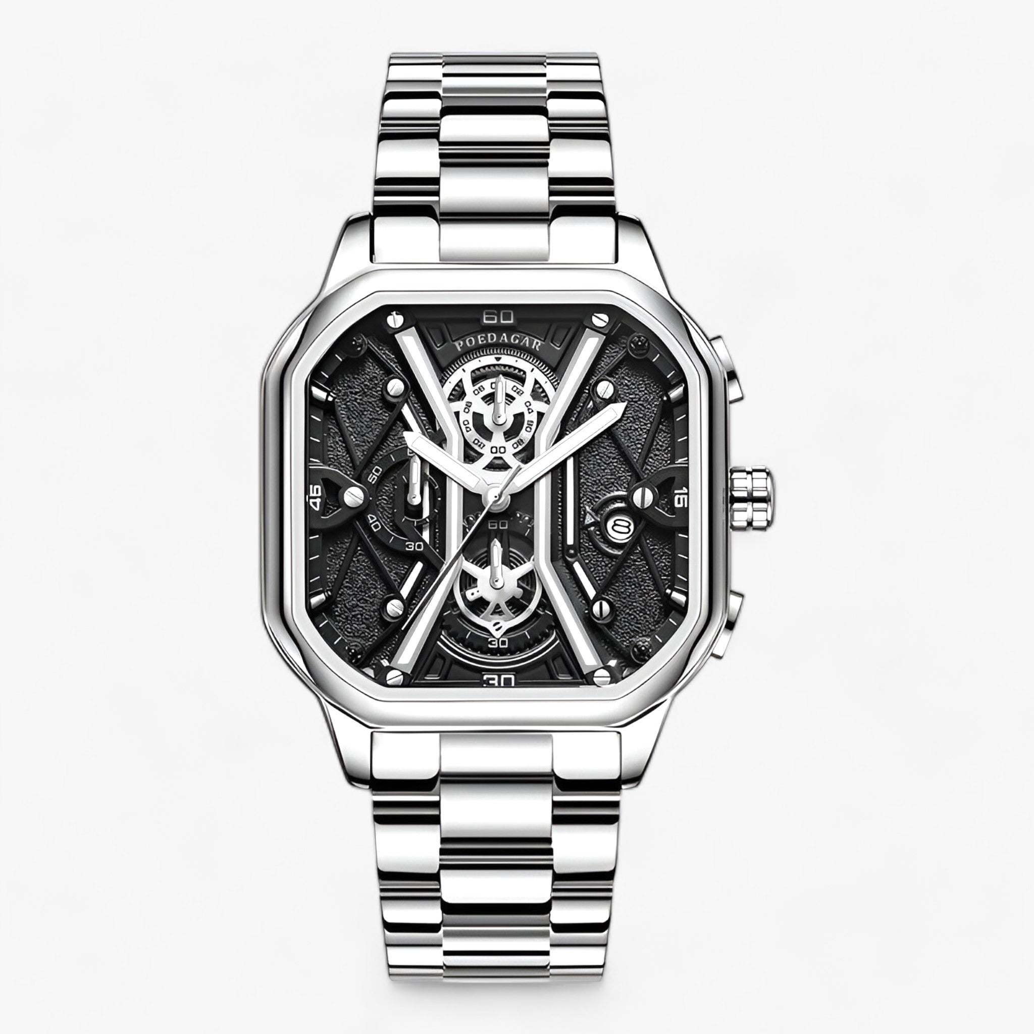 Orologio Cronografo Senza Tempo – Combinazione di Eleganza e Precisione Uomo - Argento Bianco S - combinazione cronografo eleganza men orologio orologio cronografo precisione tempo uomo - Concept Palermo