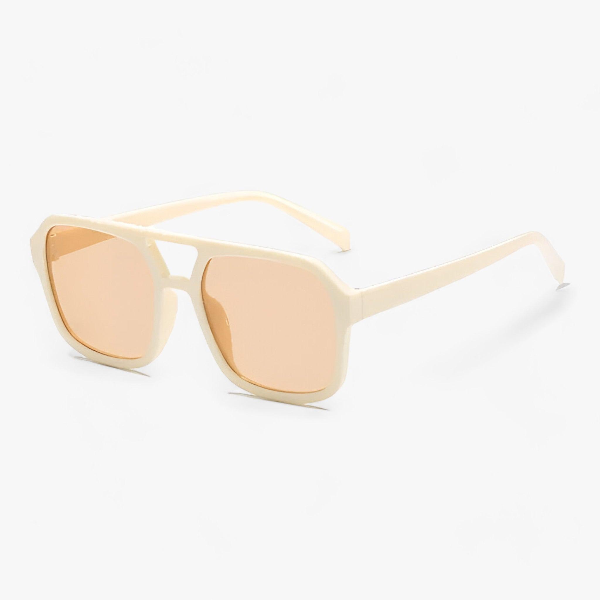 Occhiali da Sole Quadrati Unisex Vintage Retrò Protezione UV400 per Uomo e Donna - Beige - Acrylic ADULT DLIDW EYEWEAR Mainland China occasioni occhi occhiali occhiali sole Polycarbonate protezione quadrati sole SQUARE sunglasses UV400 WOMEN - Concept Palermo