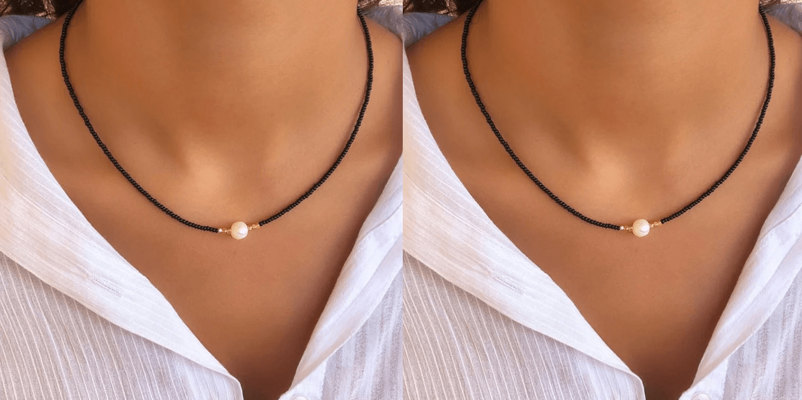 Pocket Pearl™ - Collana con perle naturali 1+1 Lana Donna - Nero + Nero (1+1 gratis) - collana donna jewelry lana naturali necklace NECKLACES Necklaces for Women pearl perle pocket woman - Concept Palermo
